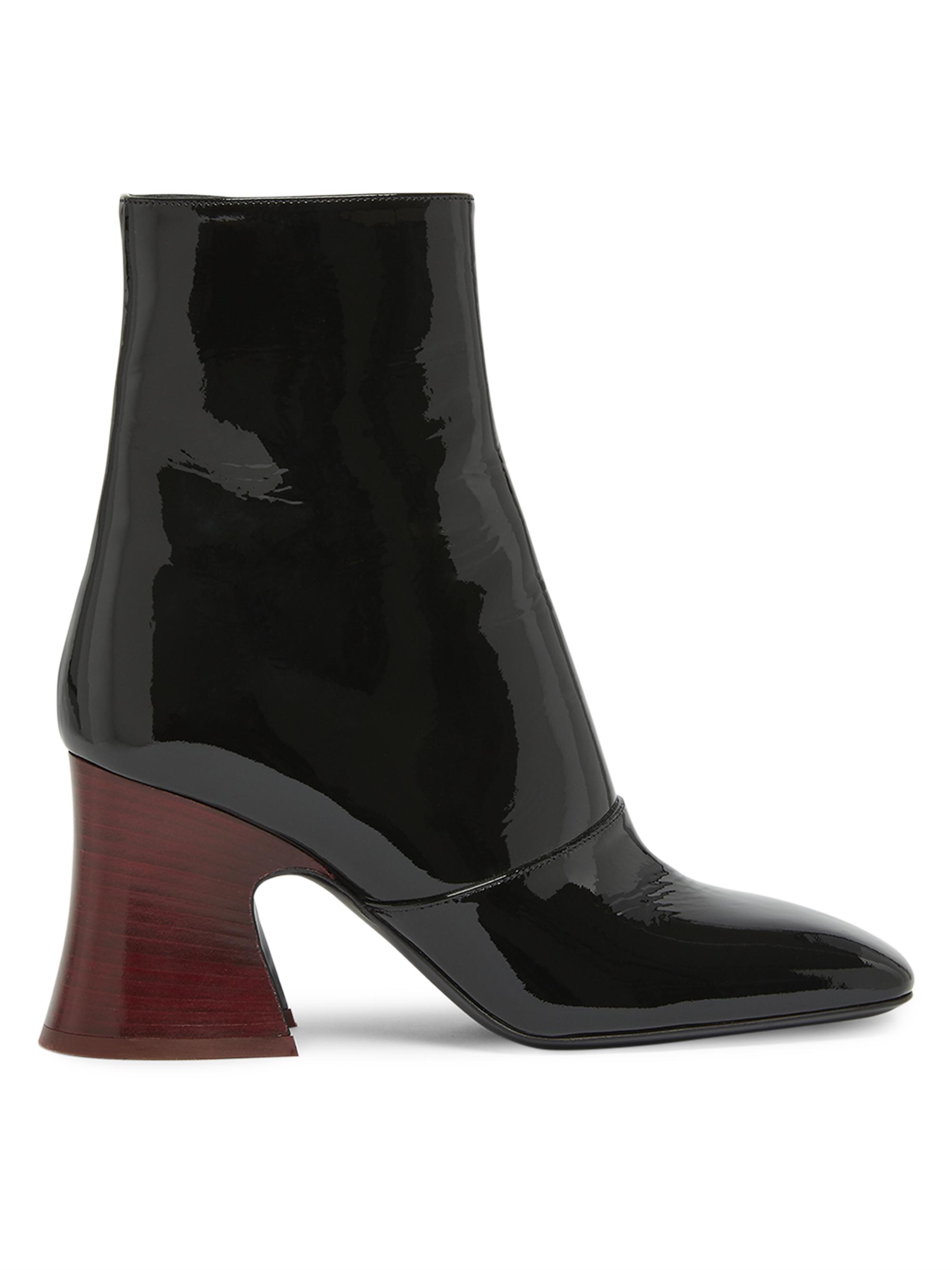 Chloé Women's Janis 80MM Patent Leather Booties - Black