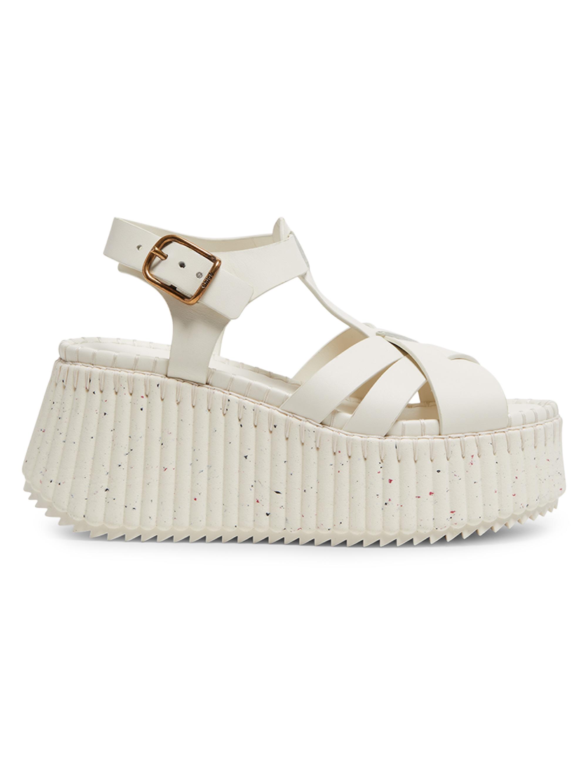 Chloé Maxime 80MM Grafitti Platform Wedge Sandals | Saks Fifth Avenue
