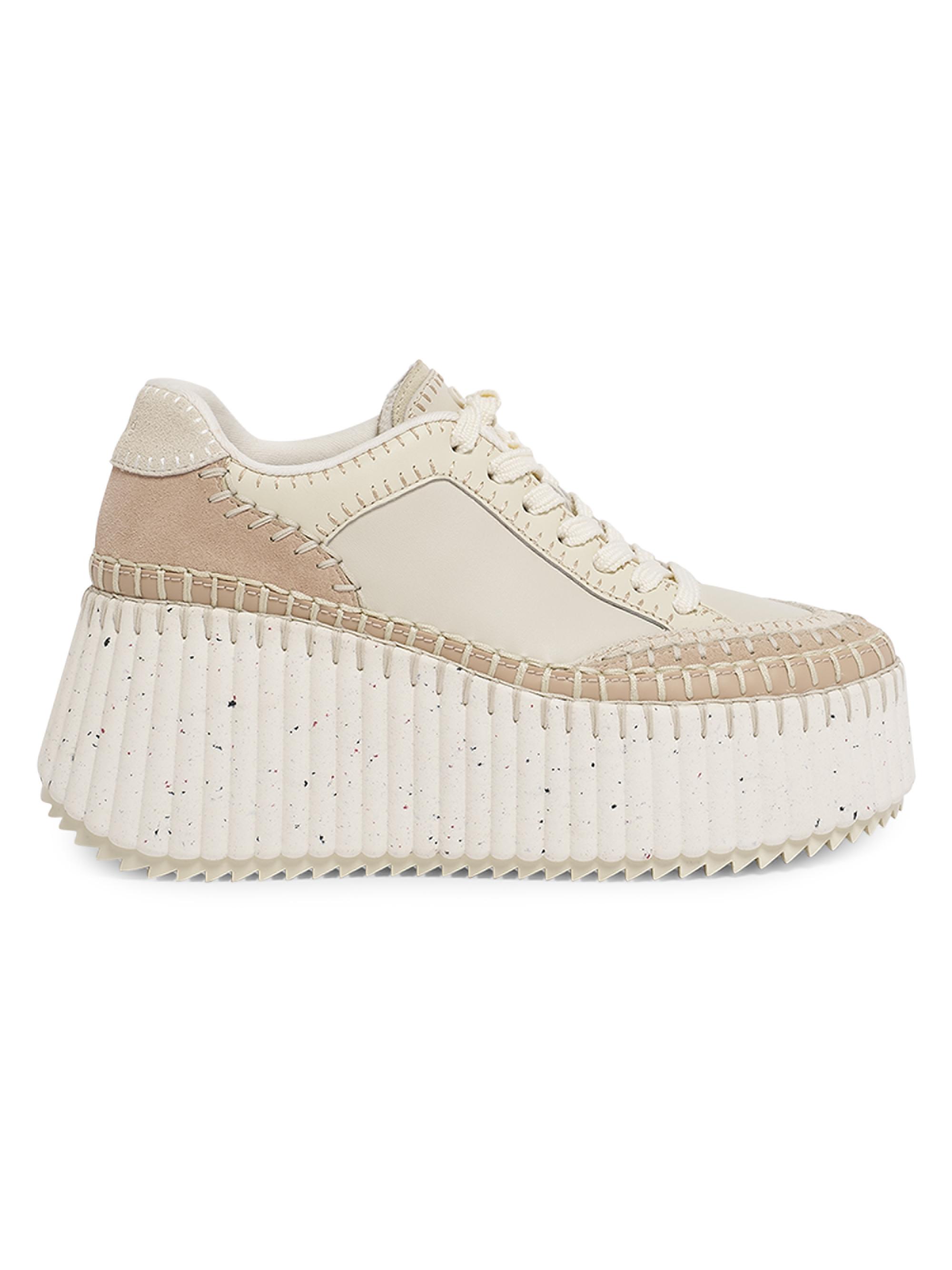 Chloé Women's Nama 80MM Platform Sneakers - Beige