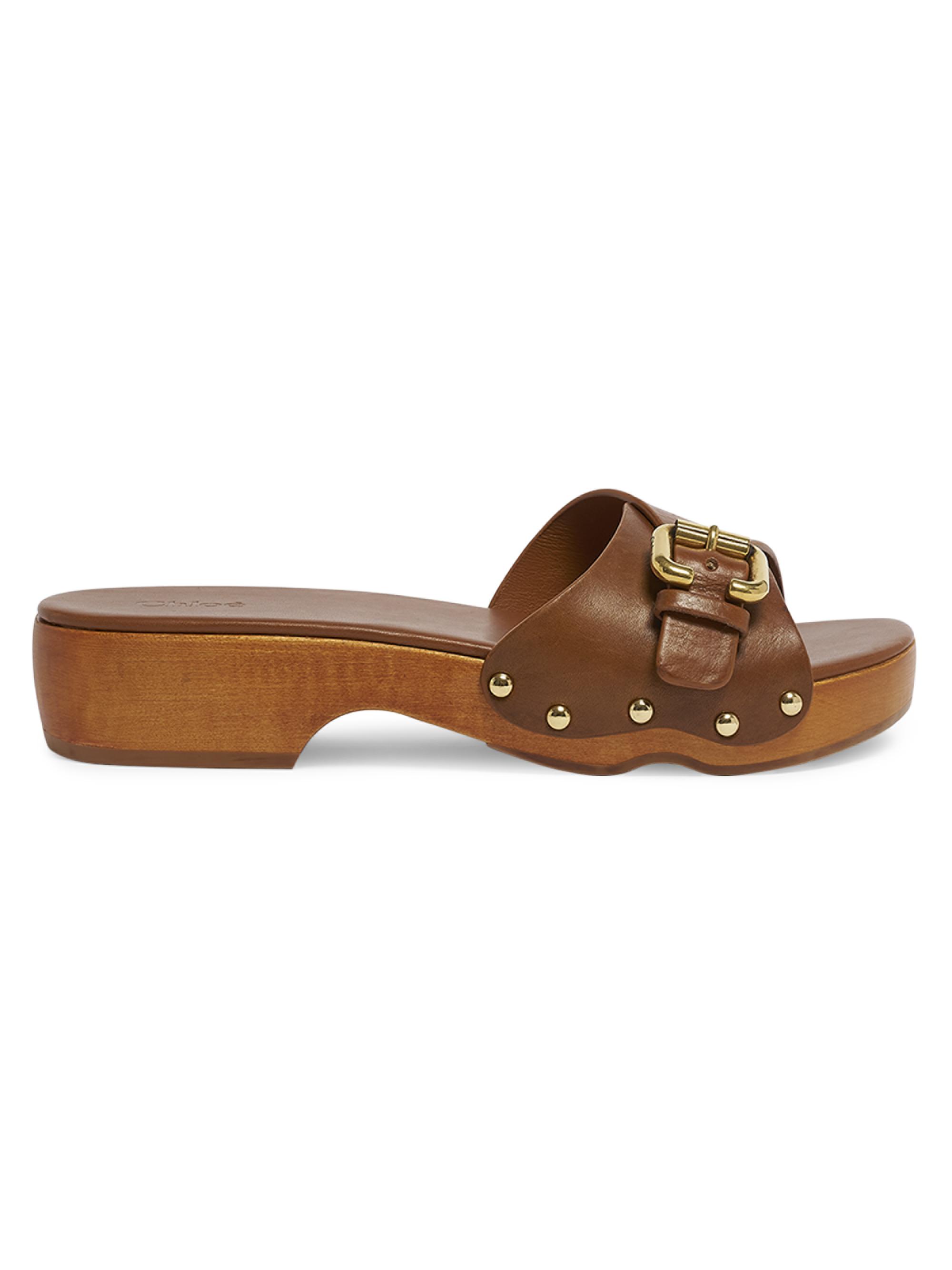 Chloé Women's Jeannette 40MM Leather Sandals - Brown