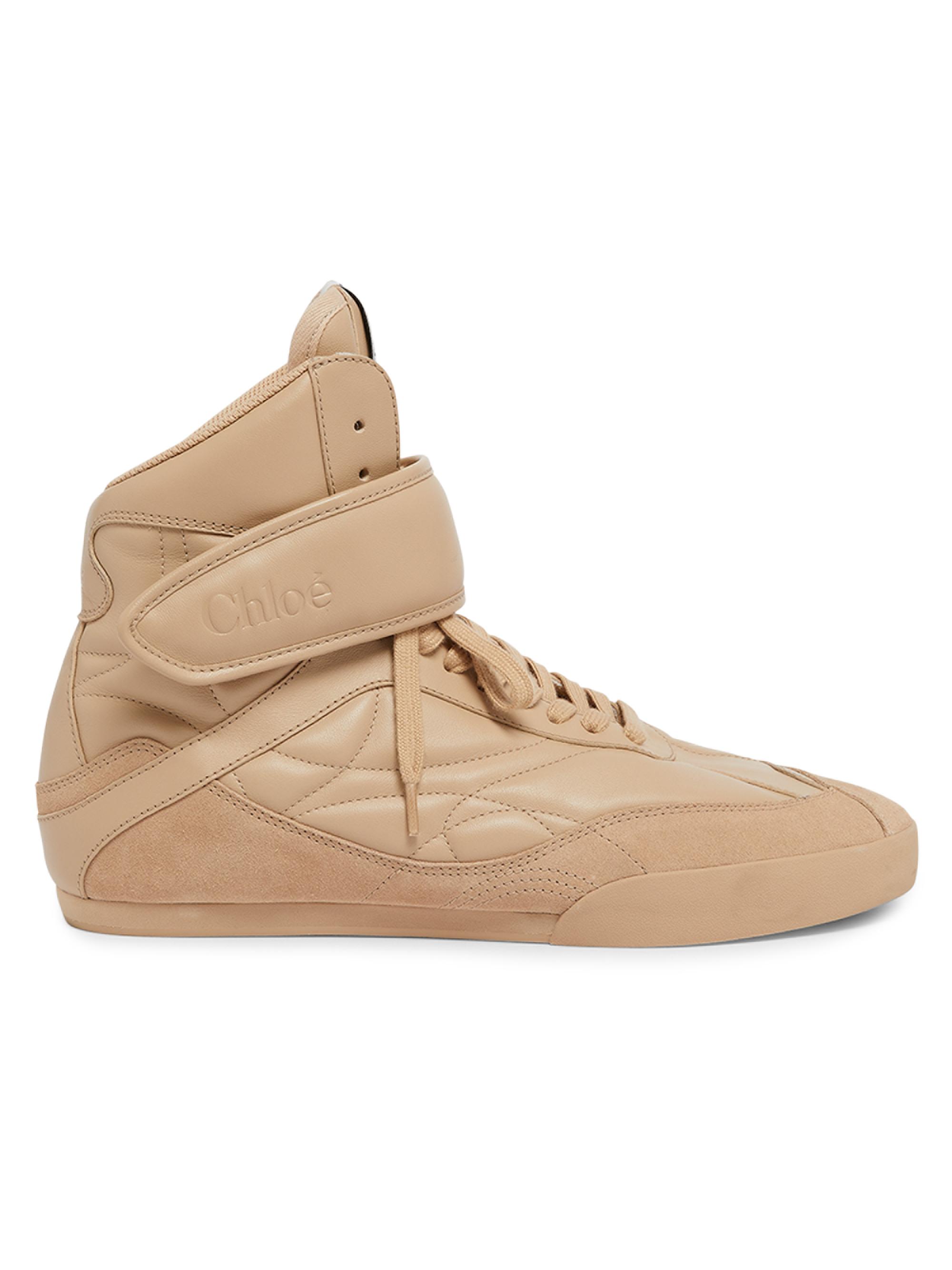 Chloé Women's Kick Leather High-Top Sneakers - Light Pink
