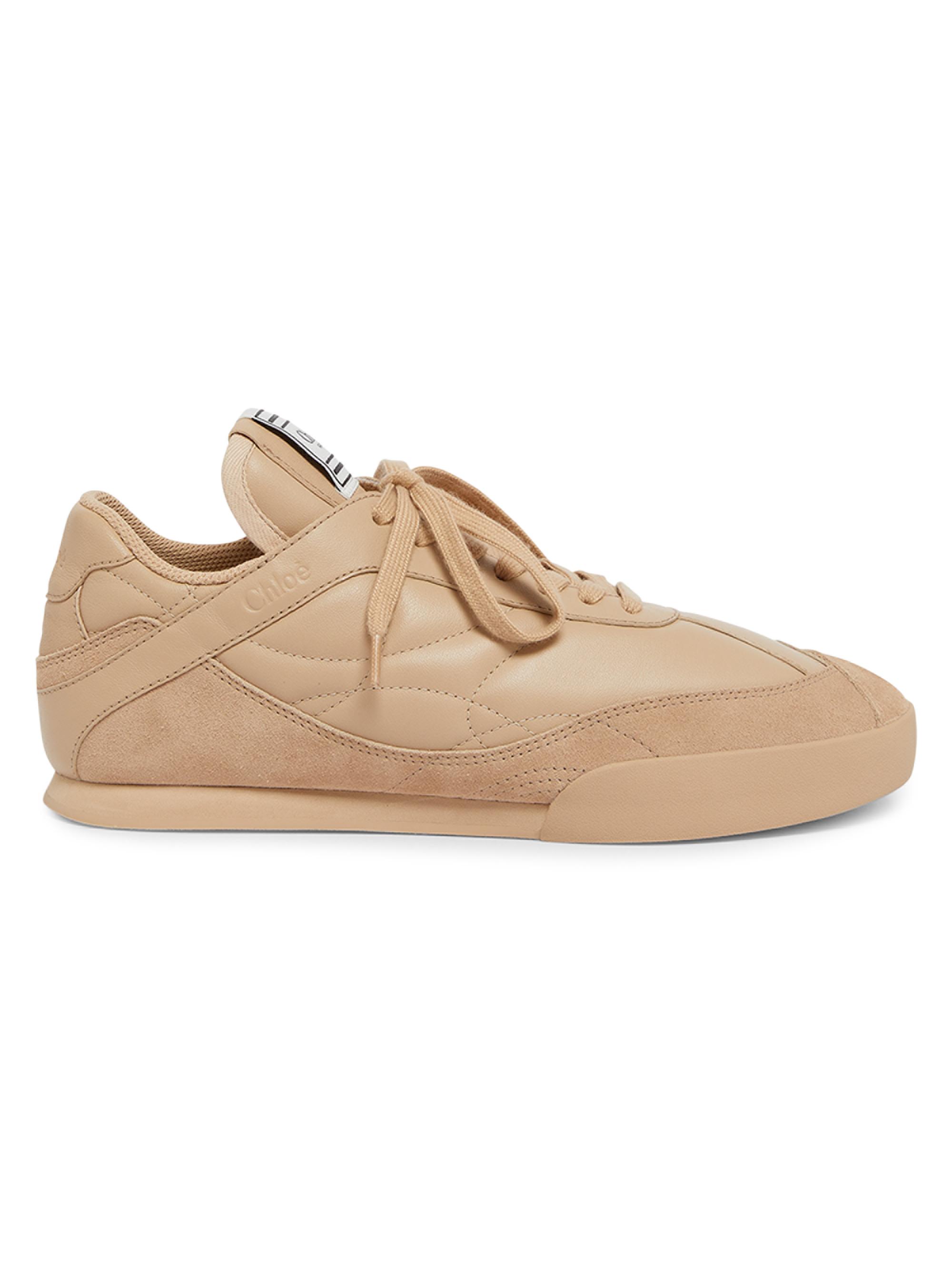 Chloé Women's Kick Leather-Suede Low-Top Sneakers - Light Pink