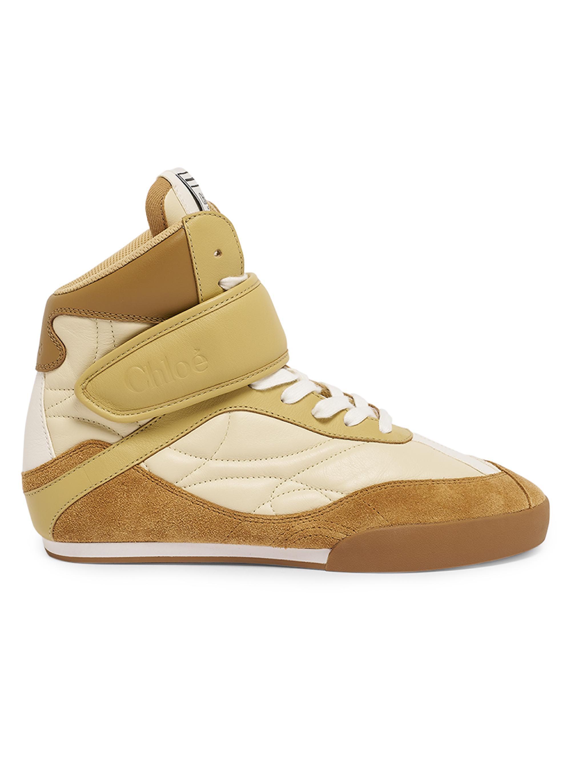 Chloé Women's Kick Leather-Suede High-Top Sneakers - Medium Brown