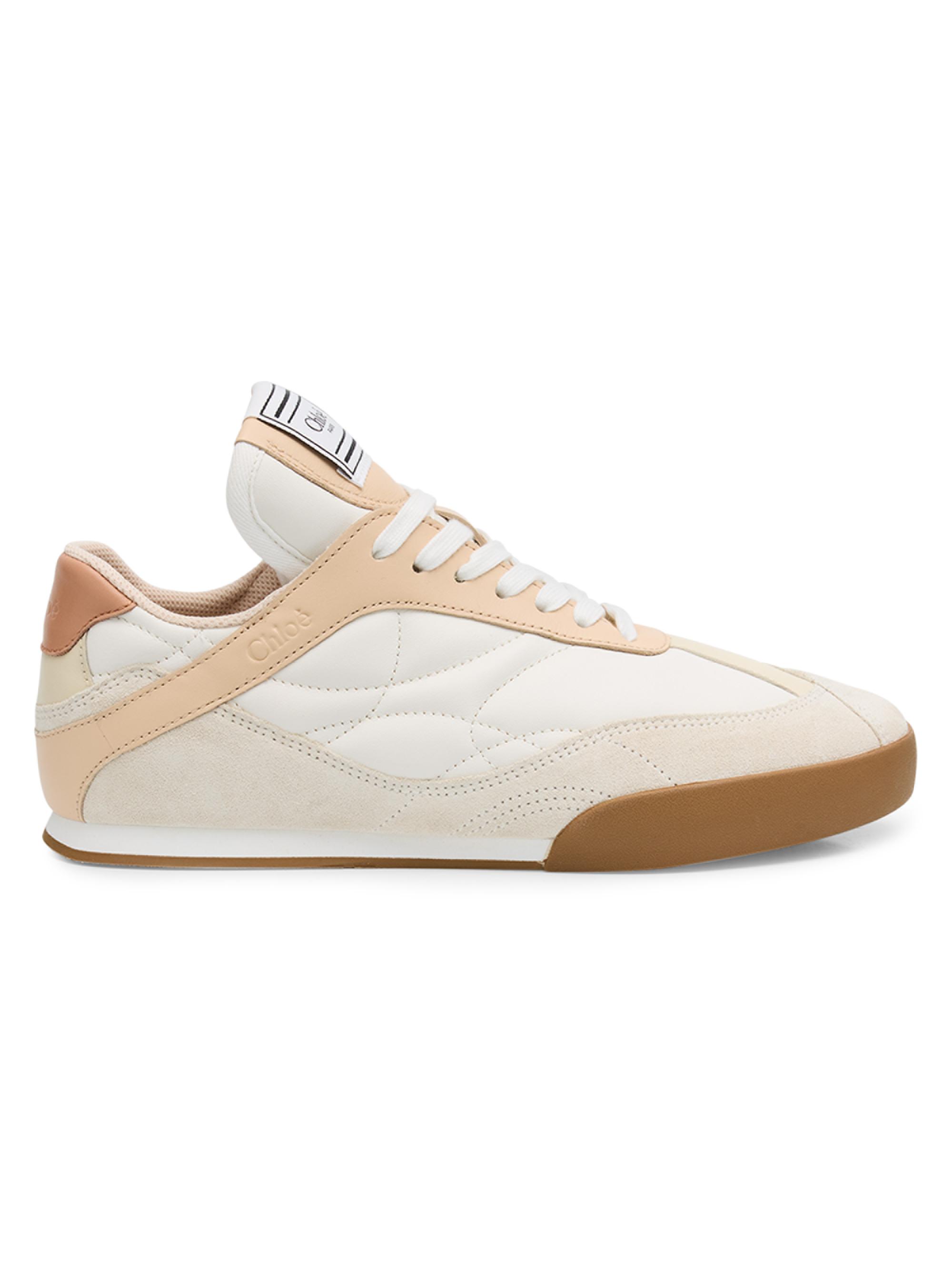 Chloé Women's Kick Leather-Suede Low-Top Sneakers - Light Pink
