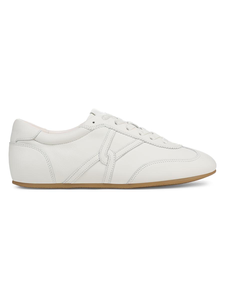 Veronica Beard Women's Riviera Logo Leather Low-top Sneakers In White