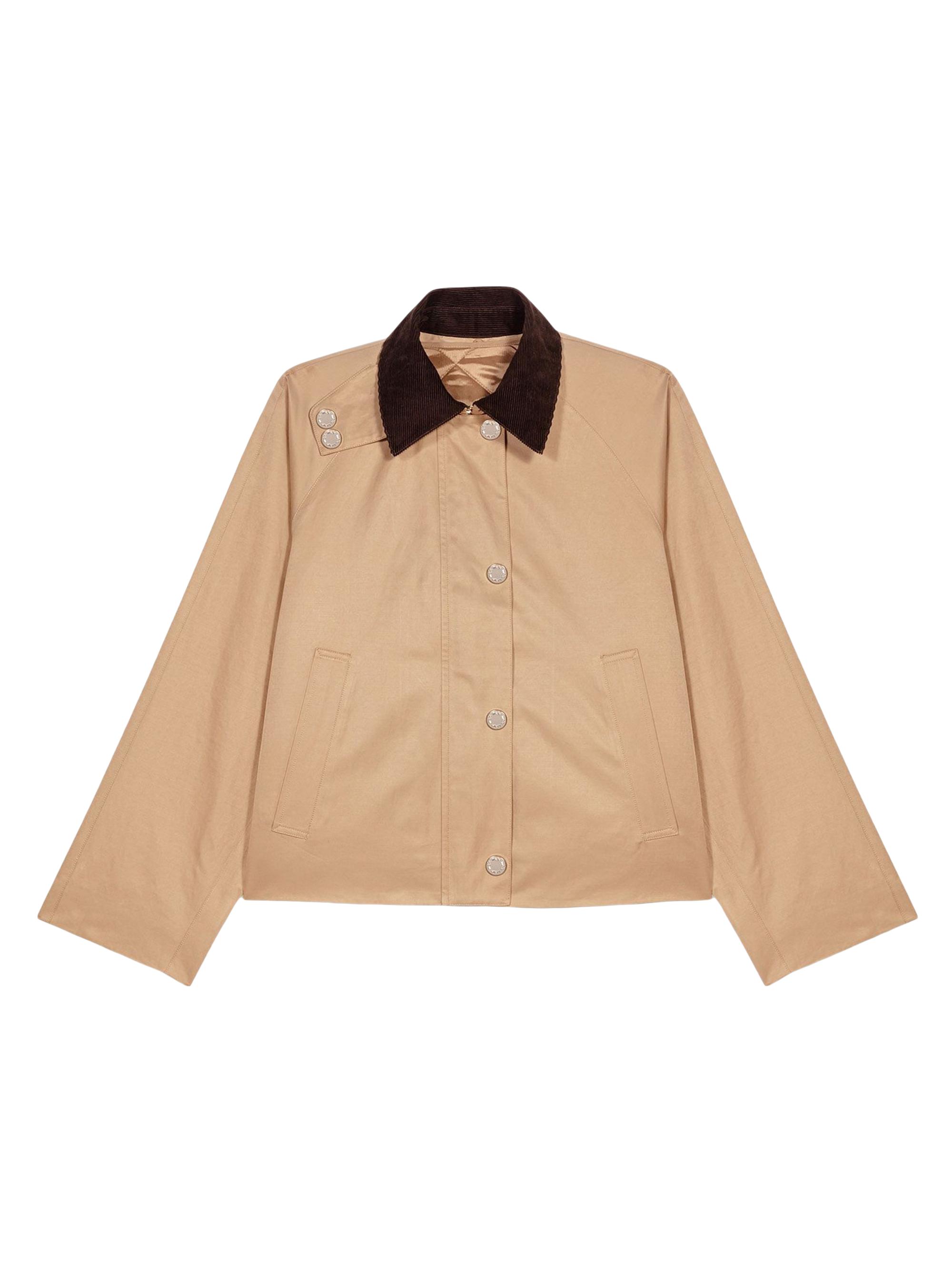 Maje Women's Trapeze Jacket with Contrast Collar - Camel