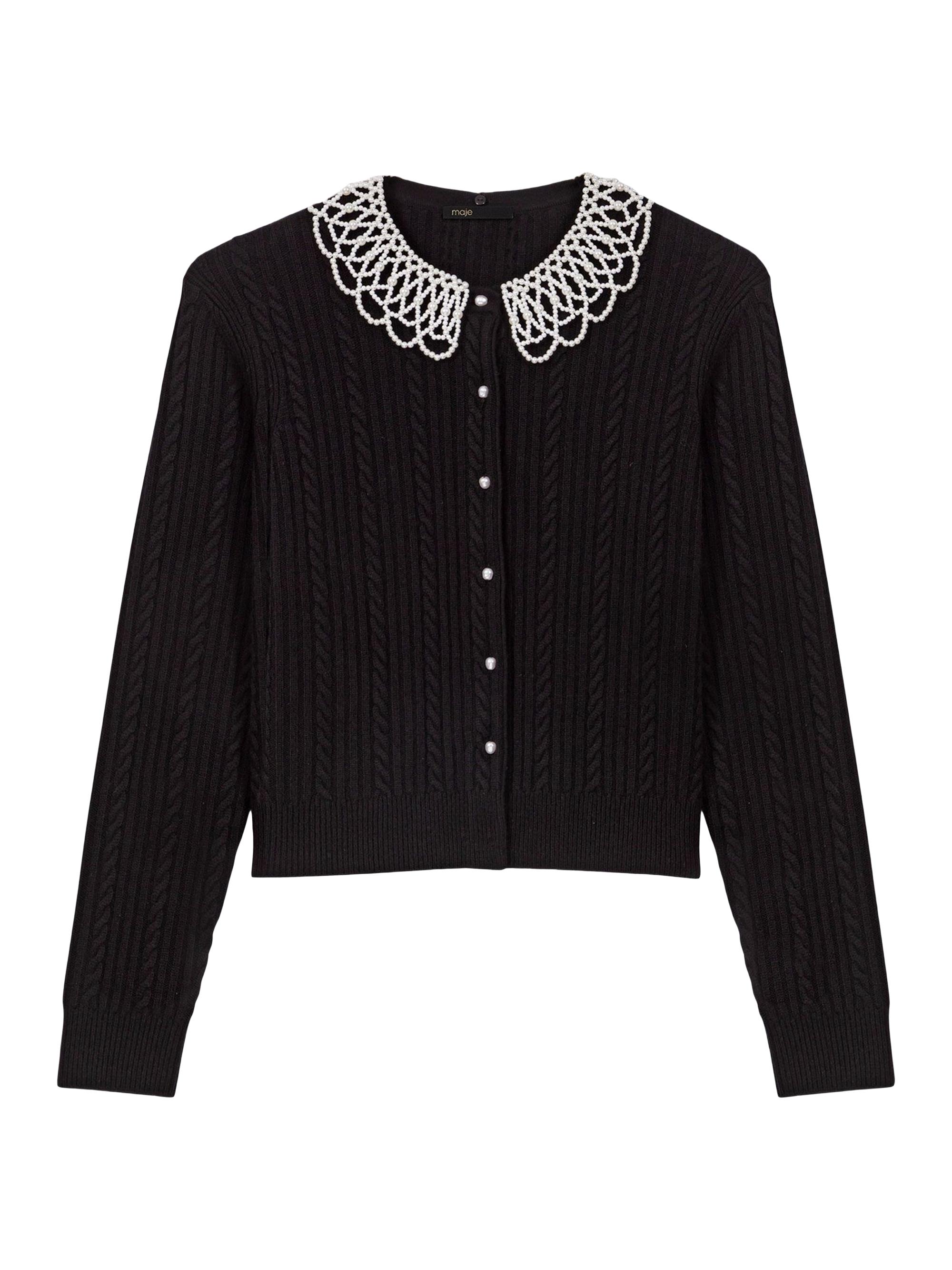 Maje Cardigan with Jewellery Collar | Saks Fifth Avenue