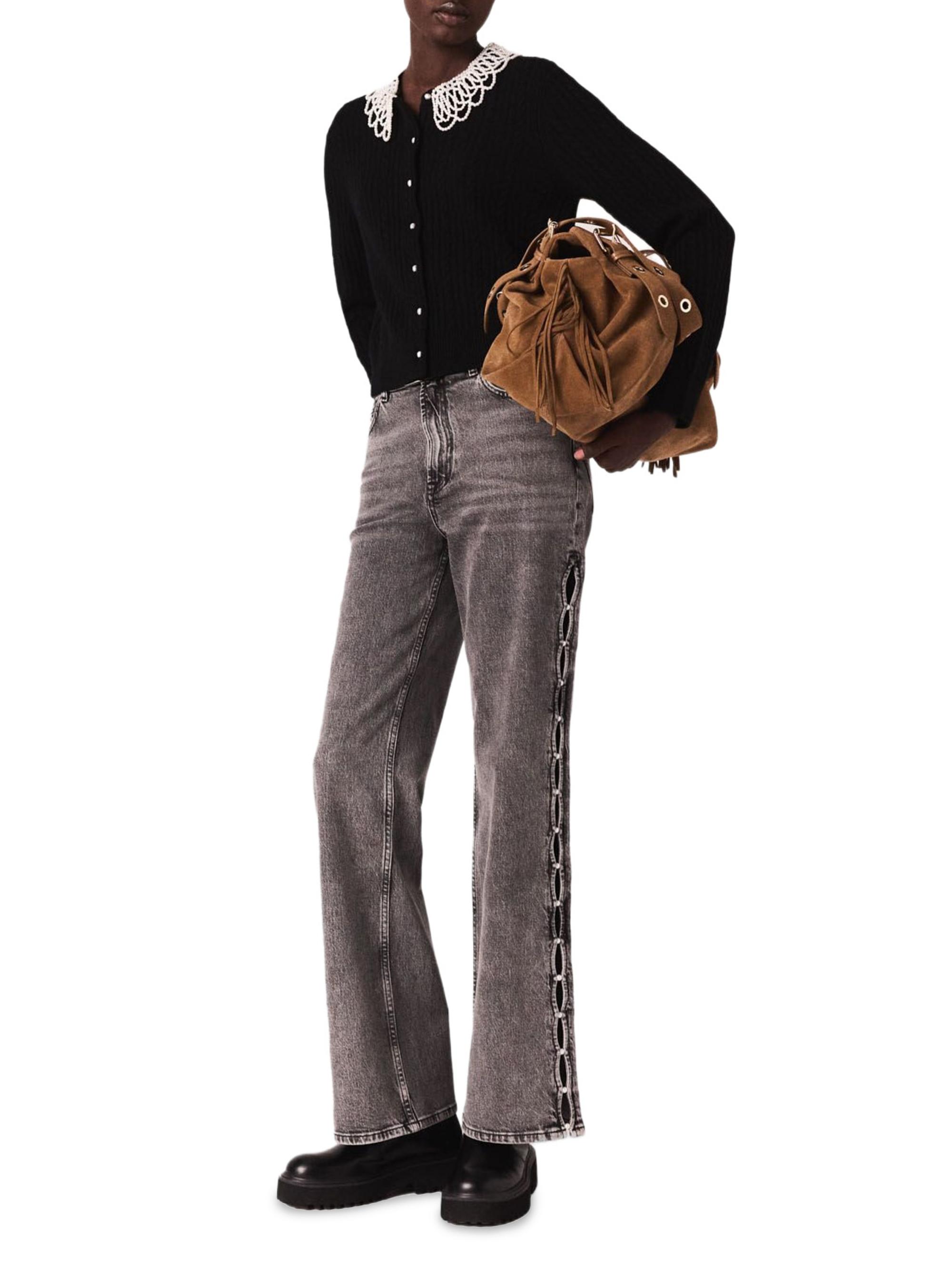 Maje Cardigan with Removable Beaded Collar | Saks Fifth Avenue