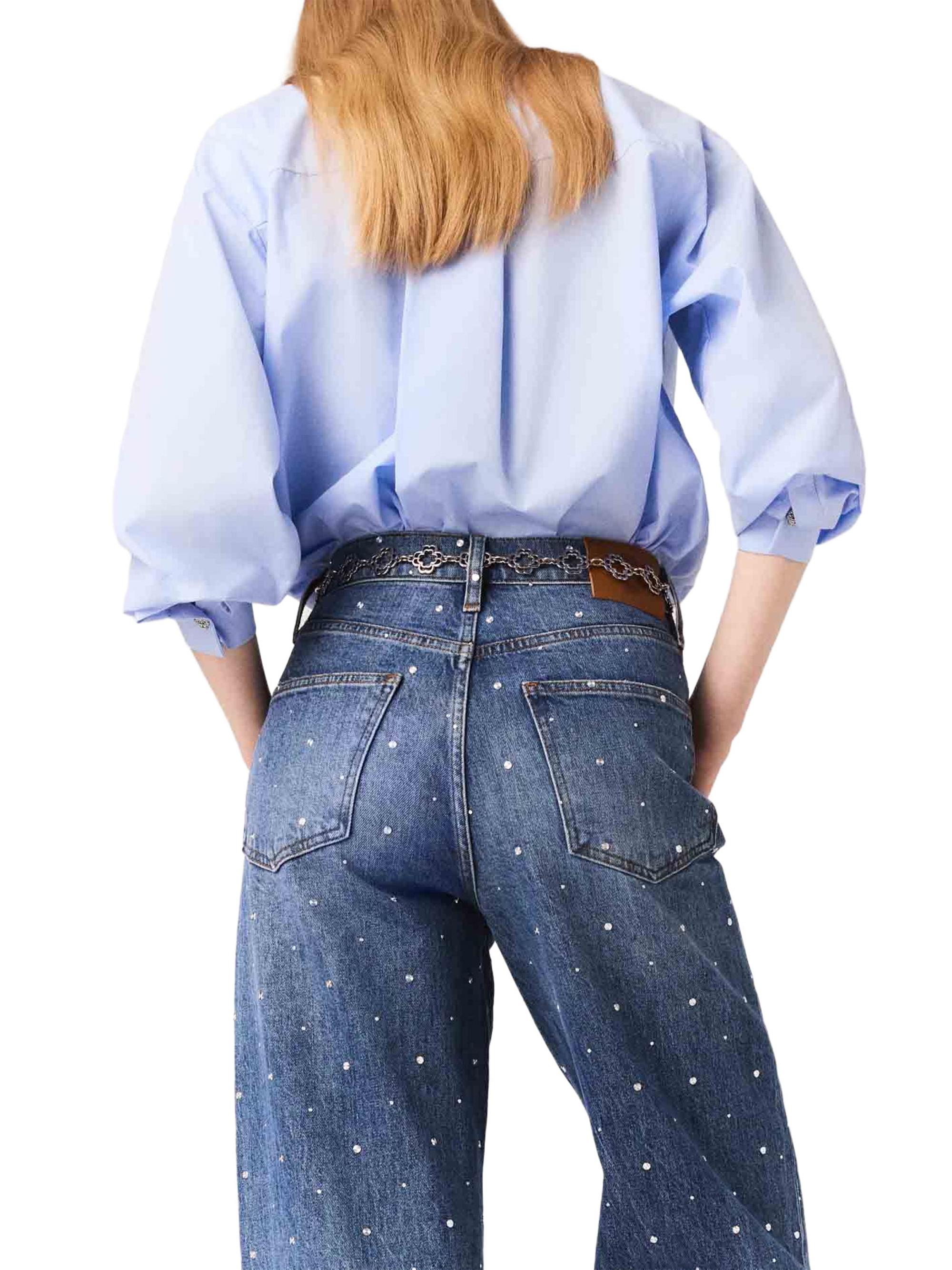 Maje Wide-Leg Denim Jeans with Studs | Saks Fifth Avenue
