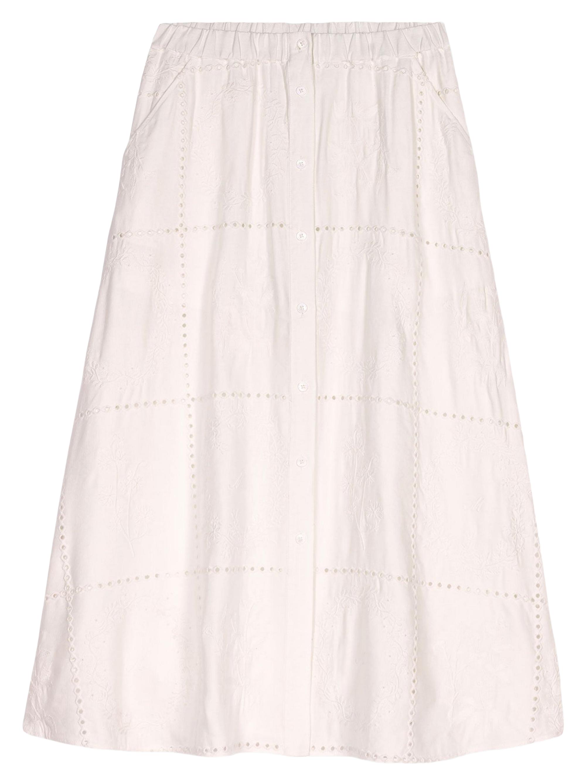 Maje Women's Embroidered Midi Skirt - White