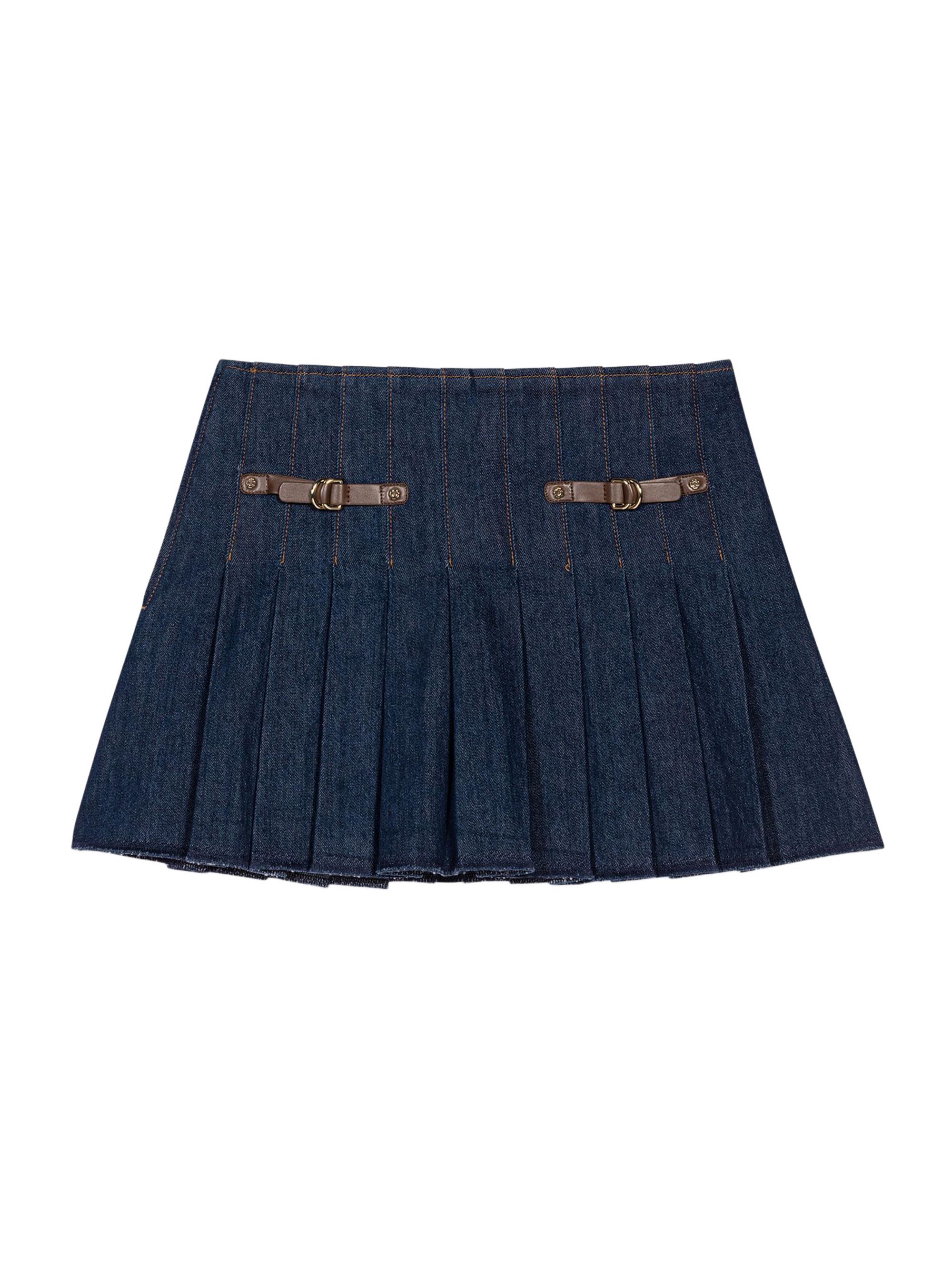 Maje Women's Short Denim Skirt with Lining - Navy