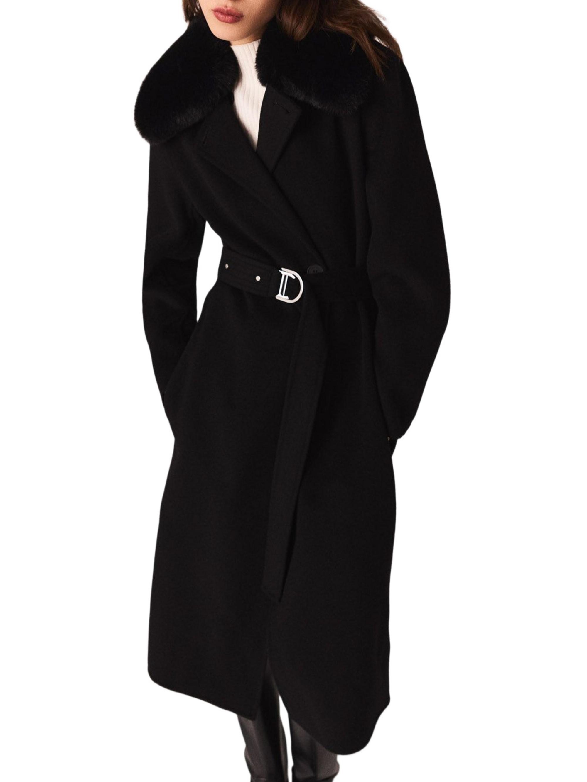 Maje Double-Faced Coat with Removable Collar | Saks Fifth Avenue