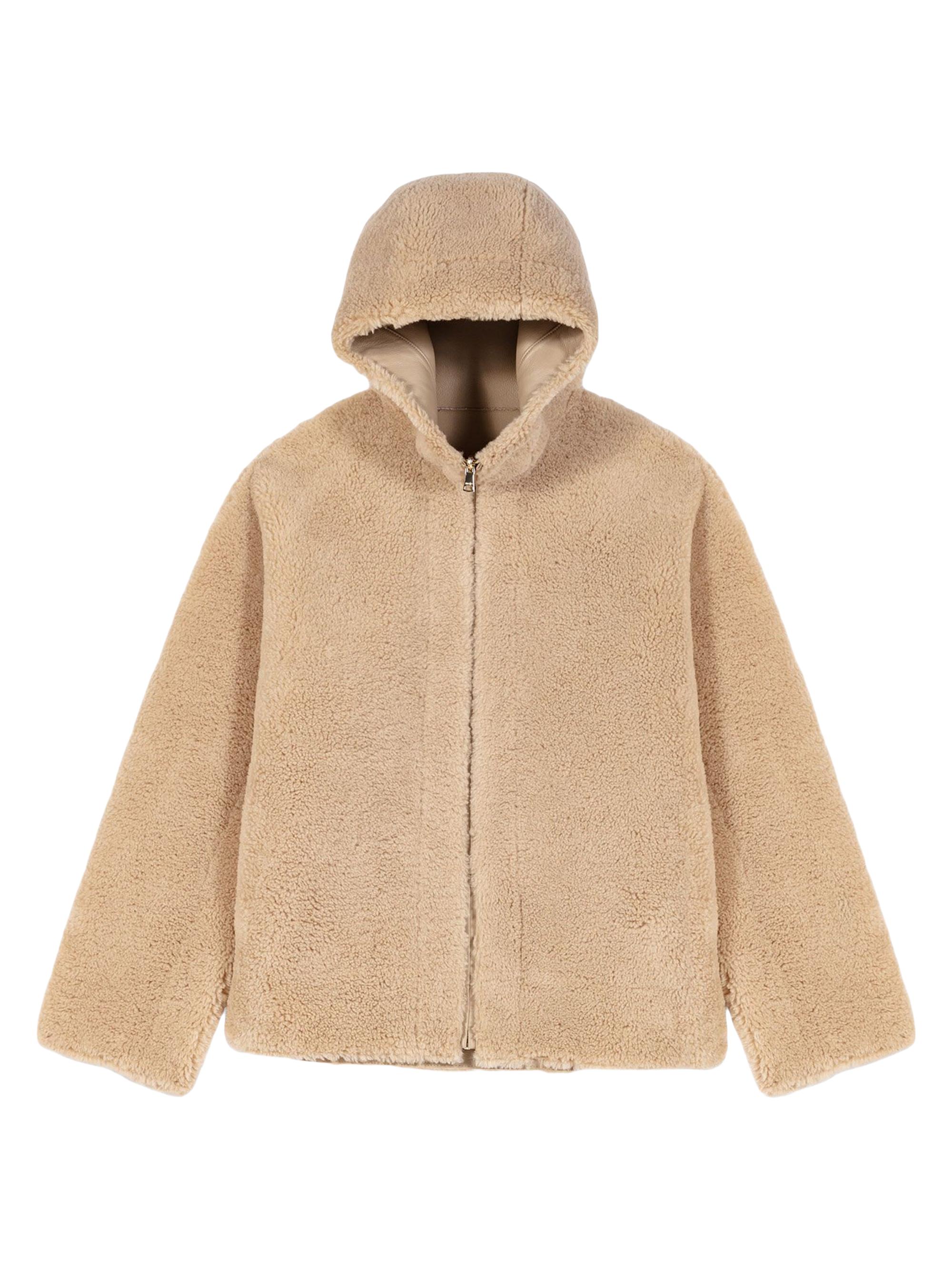 Maje Women's Reversible Coat with Hood - Camel