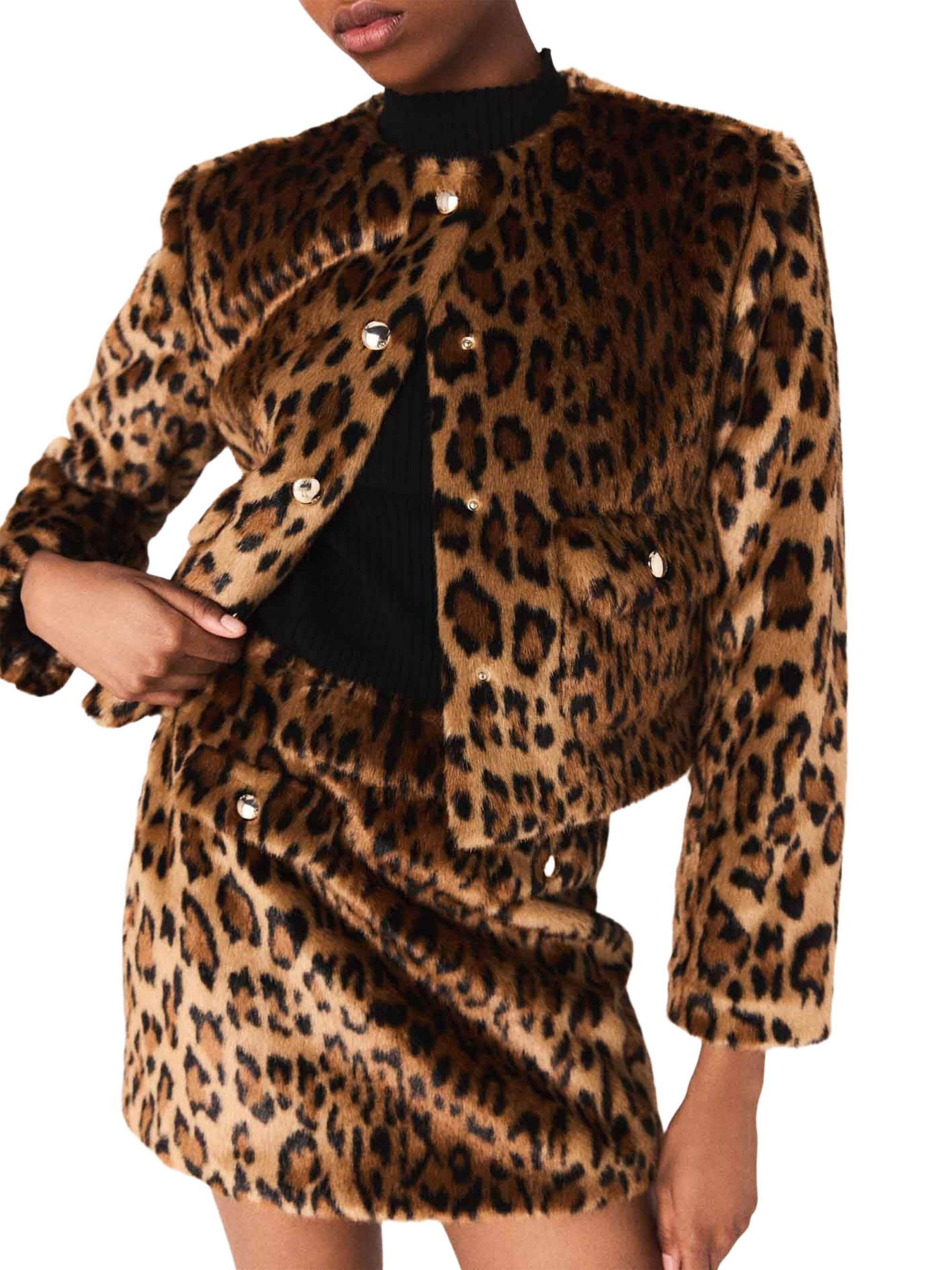 Maje Leopard Faux Fur Jacket | Saks Fifth Avenue