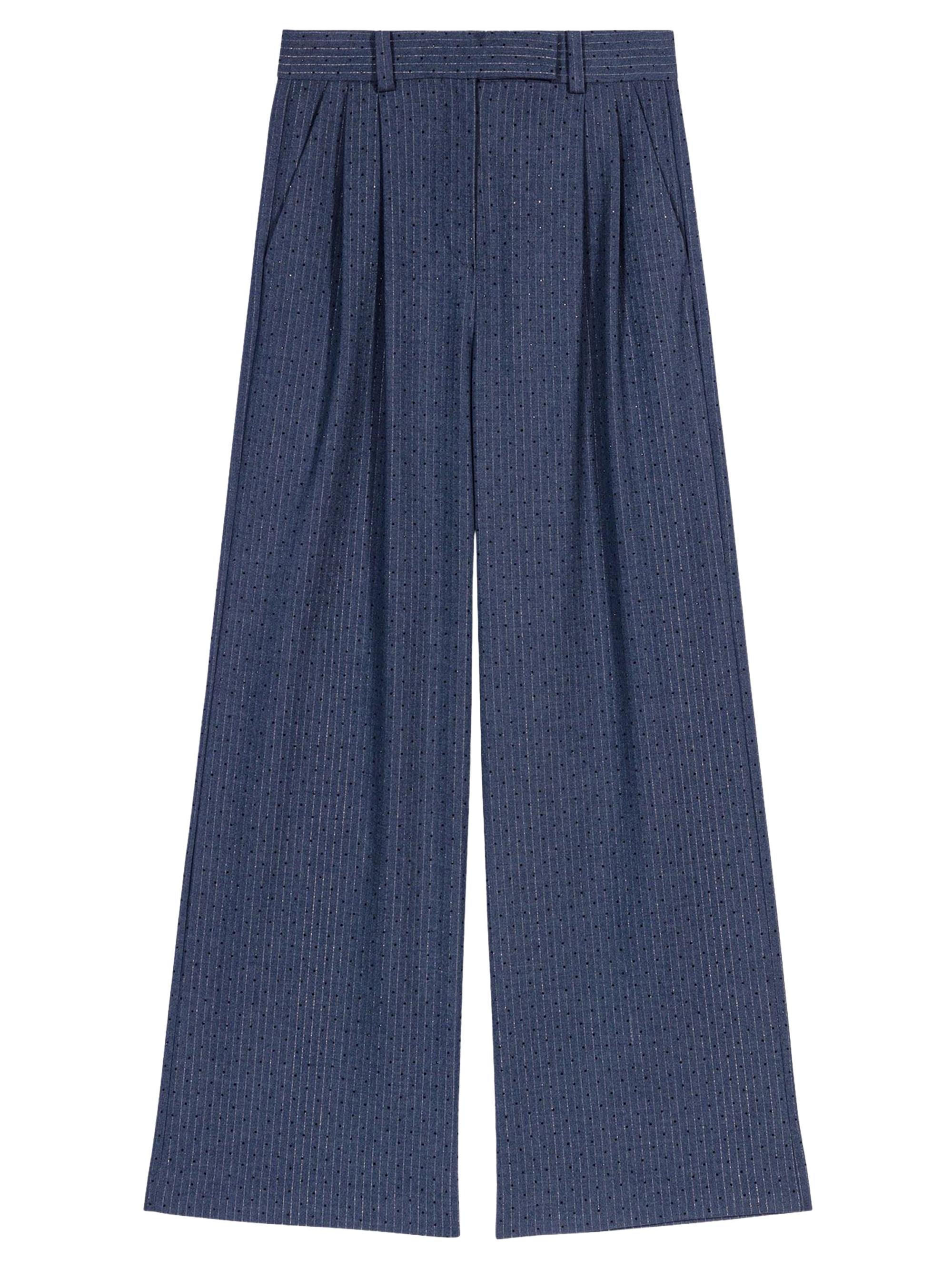 Maje Women's Rhinestone Suit Trousers - Blue
