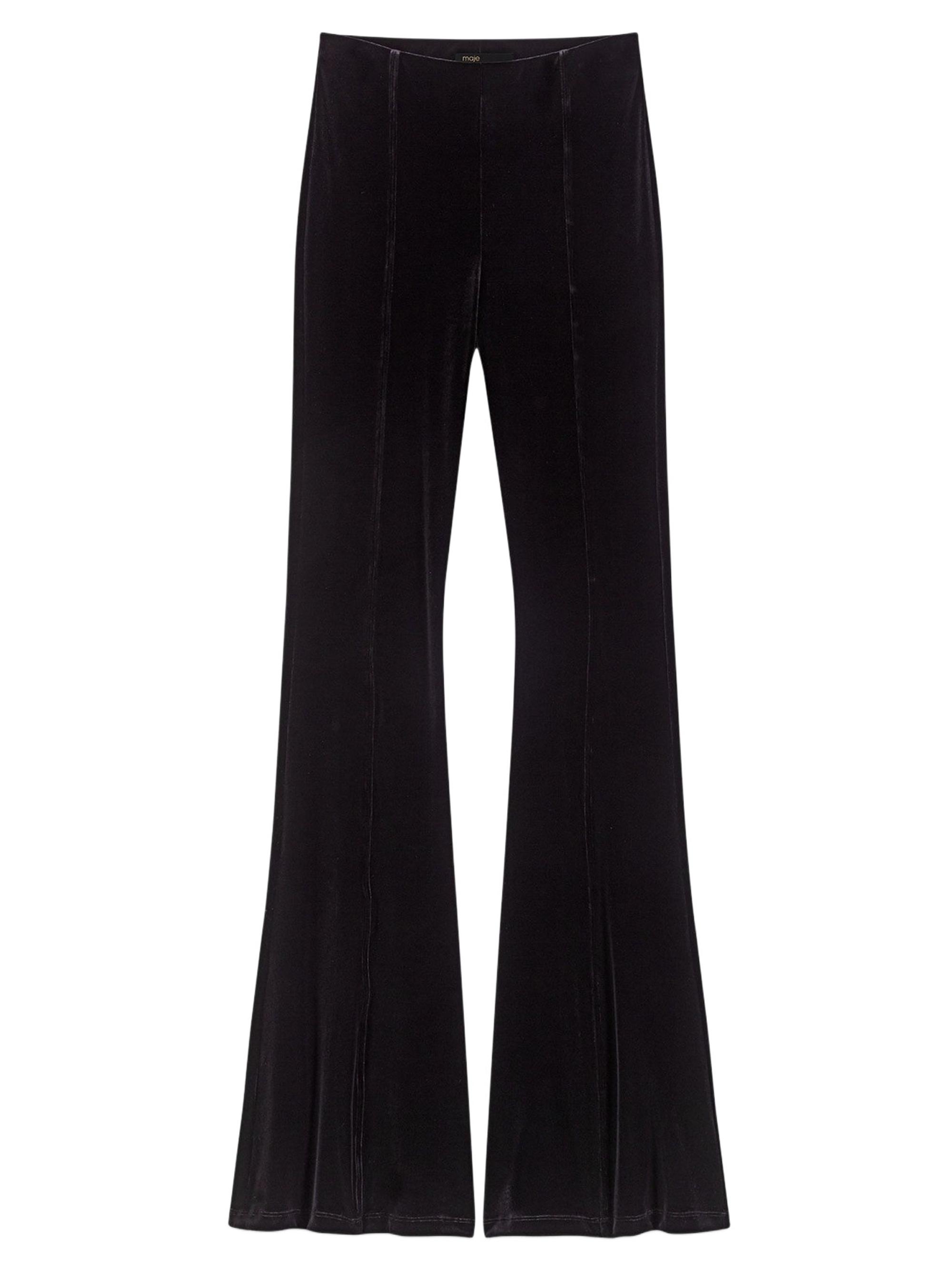 Maje Women's Stretch Velour Trousers - Black