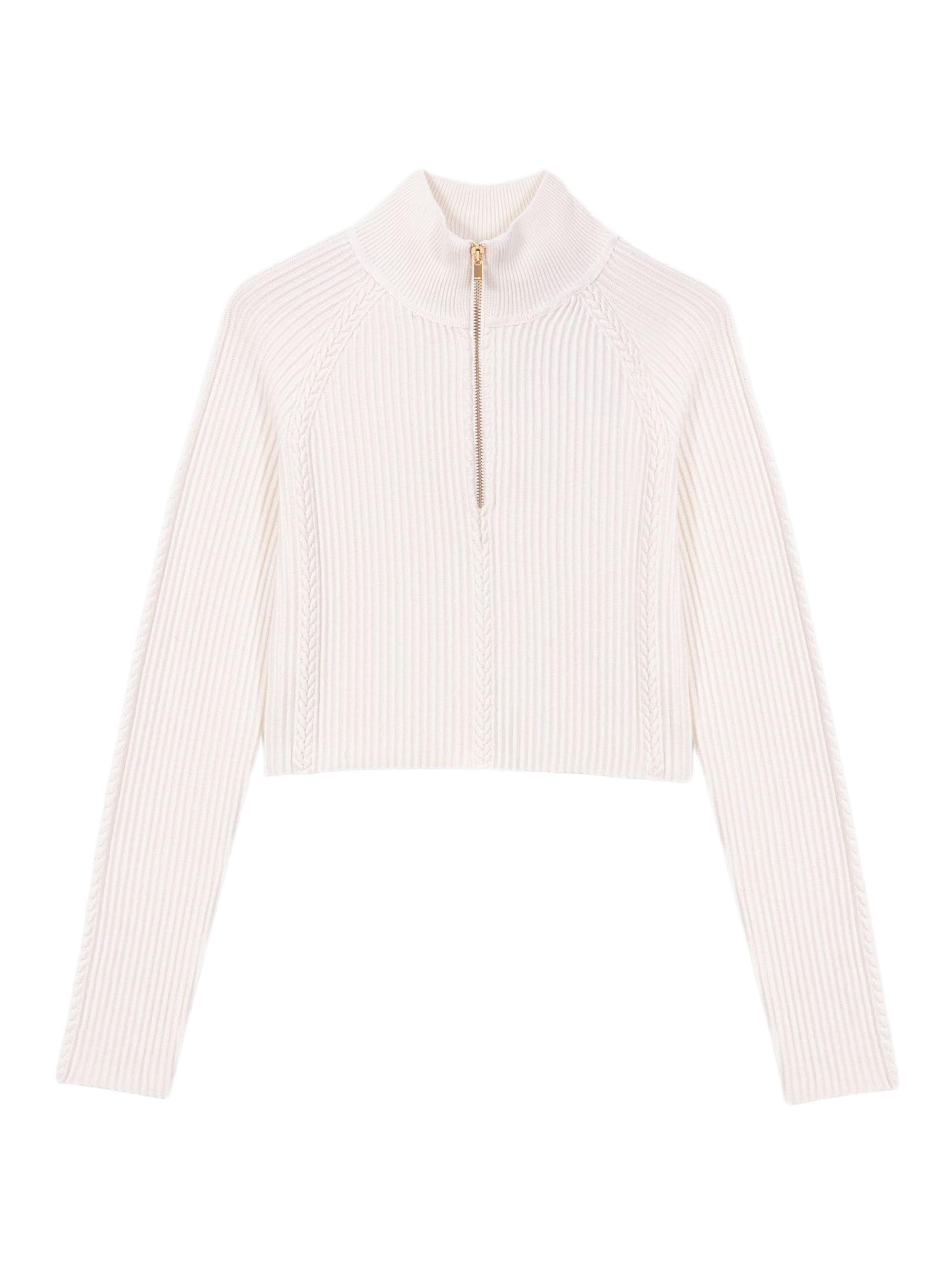 Maje Women's High Neck Jumper - Ecru