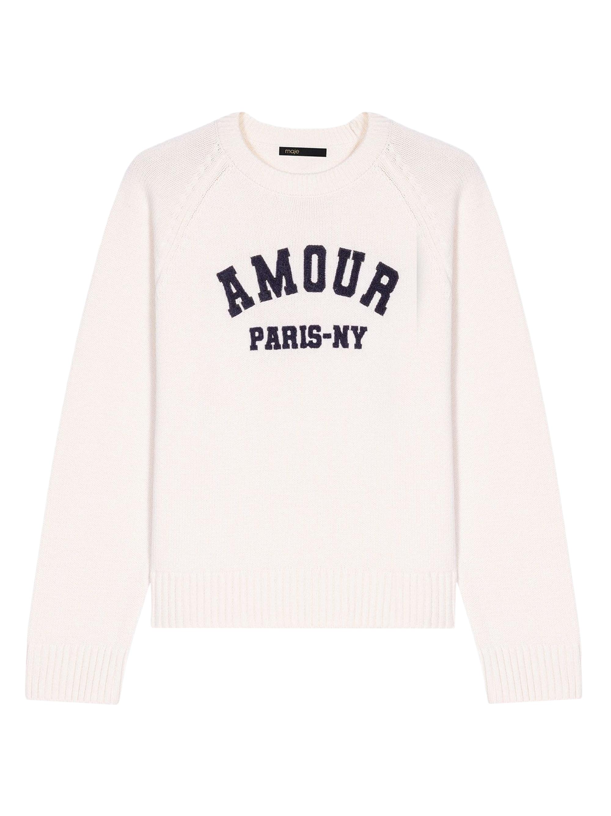 Maje Women's Rib Knit Sweater - Ecru