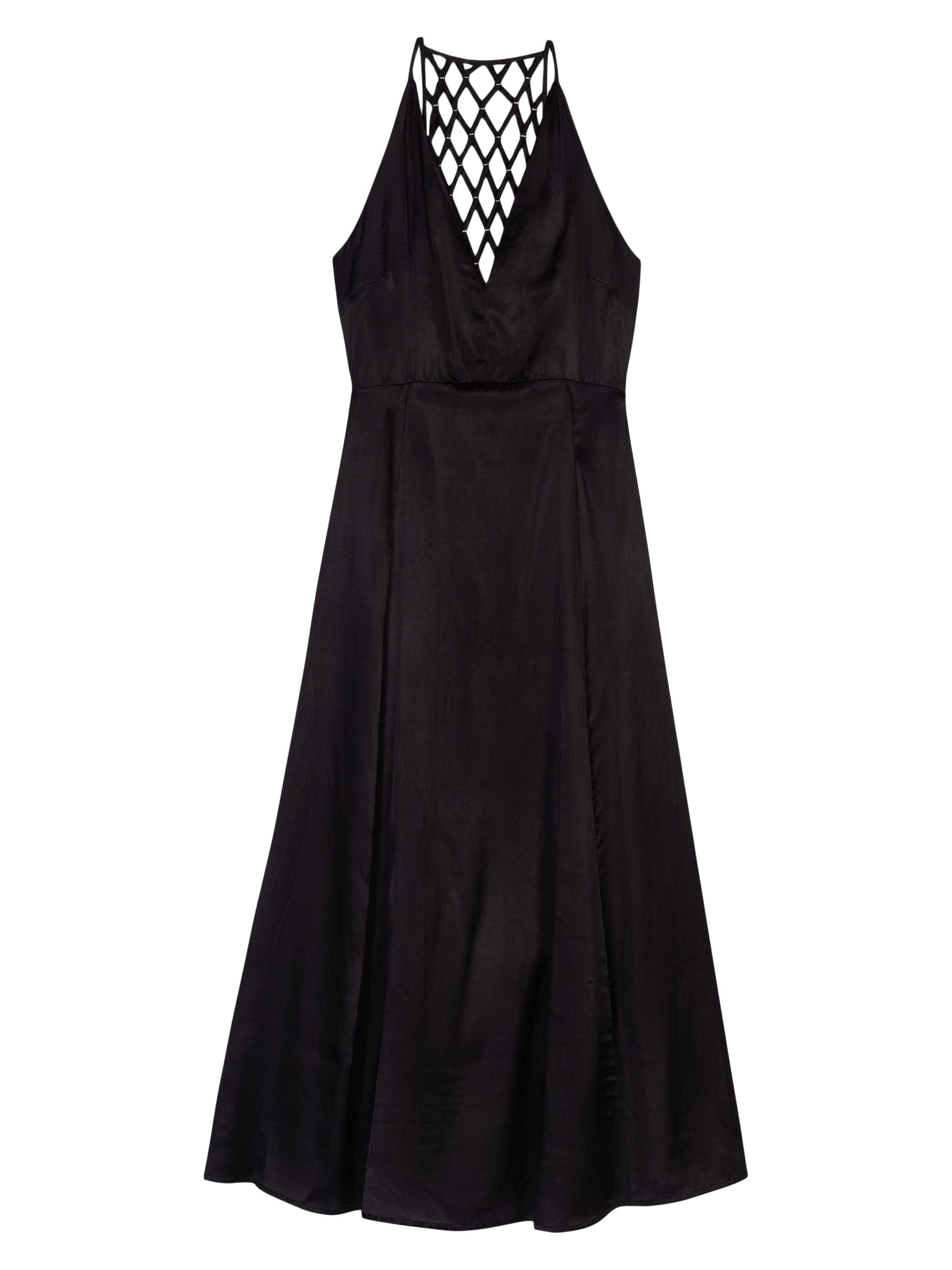 Maje Women's Floaty Maxi Dress with Braided Back - Black