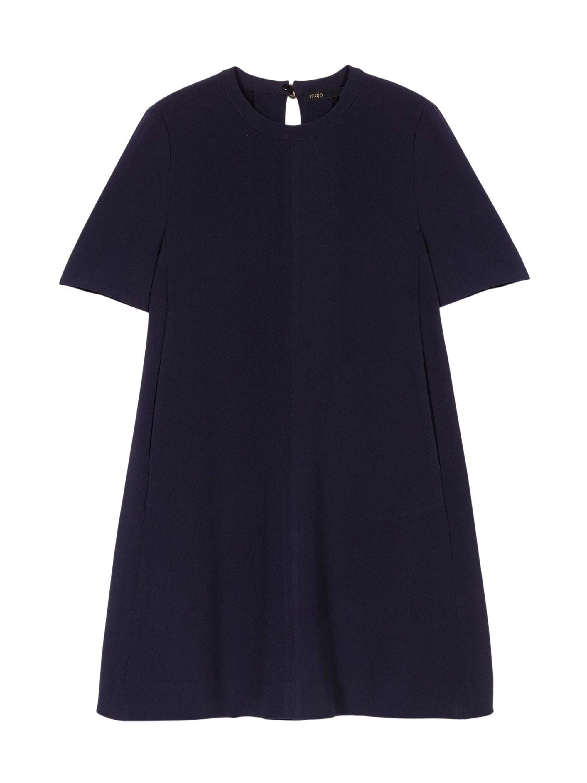 Maje Women's Heavy Crepe Trapeze Dress - Navy