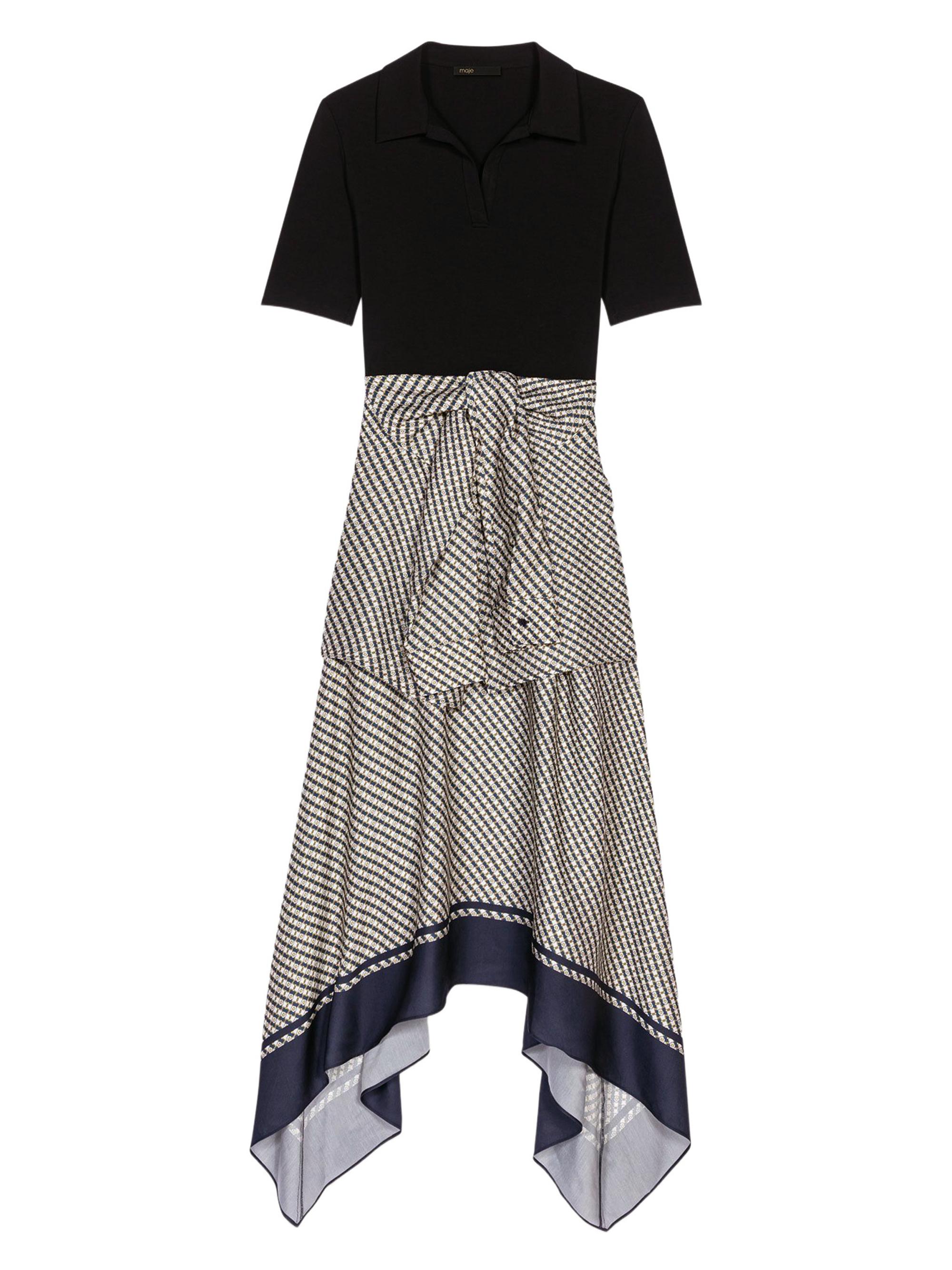 Maje Women's Printed Two-Tone Dress - Ecru Print