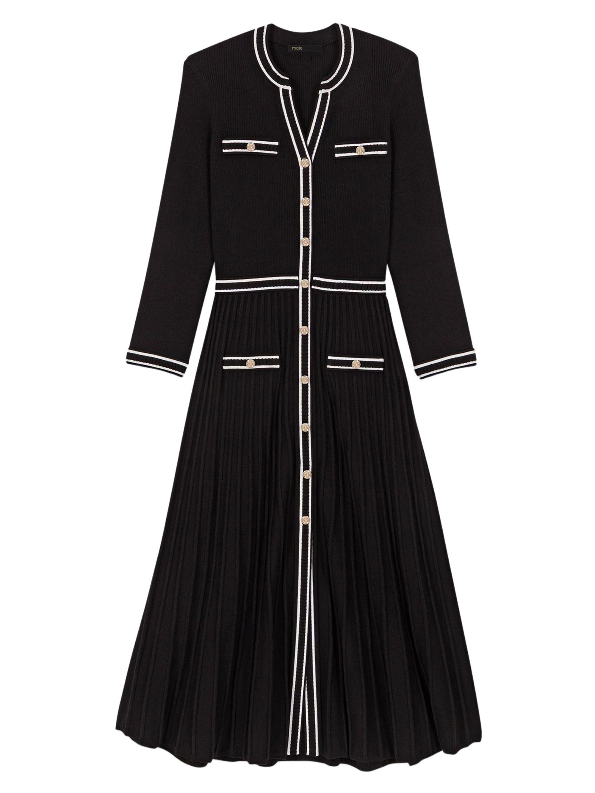 Maje Women's Knit Midi Dress - Black