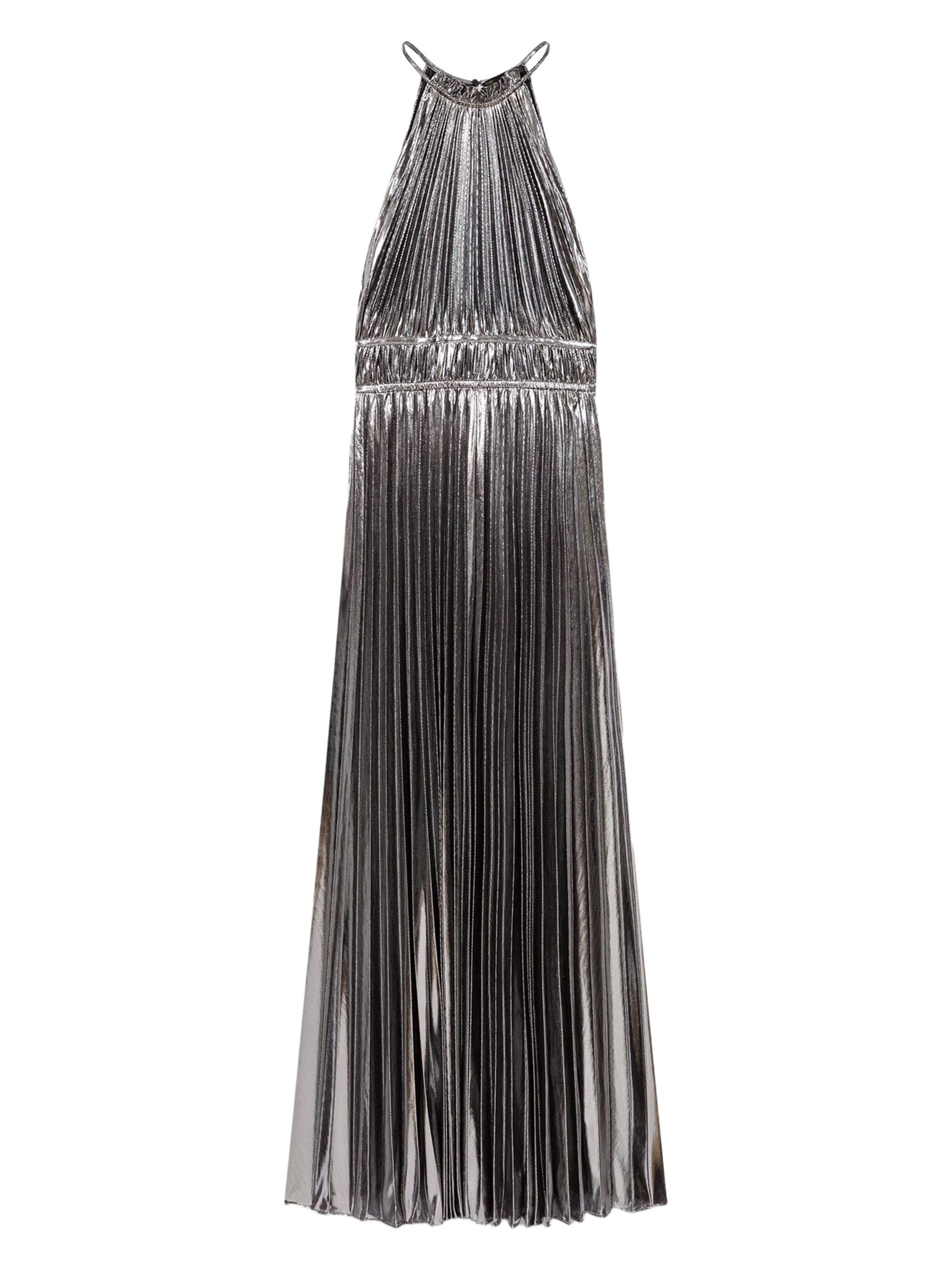 Maje Women's Pleated Maxi Dress - Silver