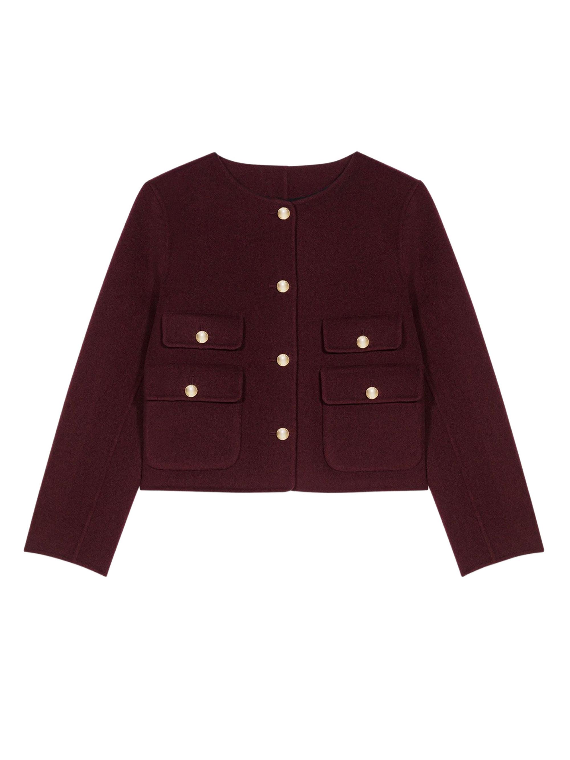 Maje Women's Reversible Double Faced Jacket - Burgundy