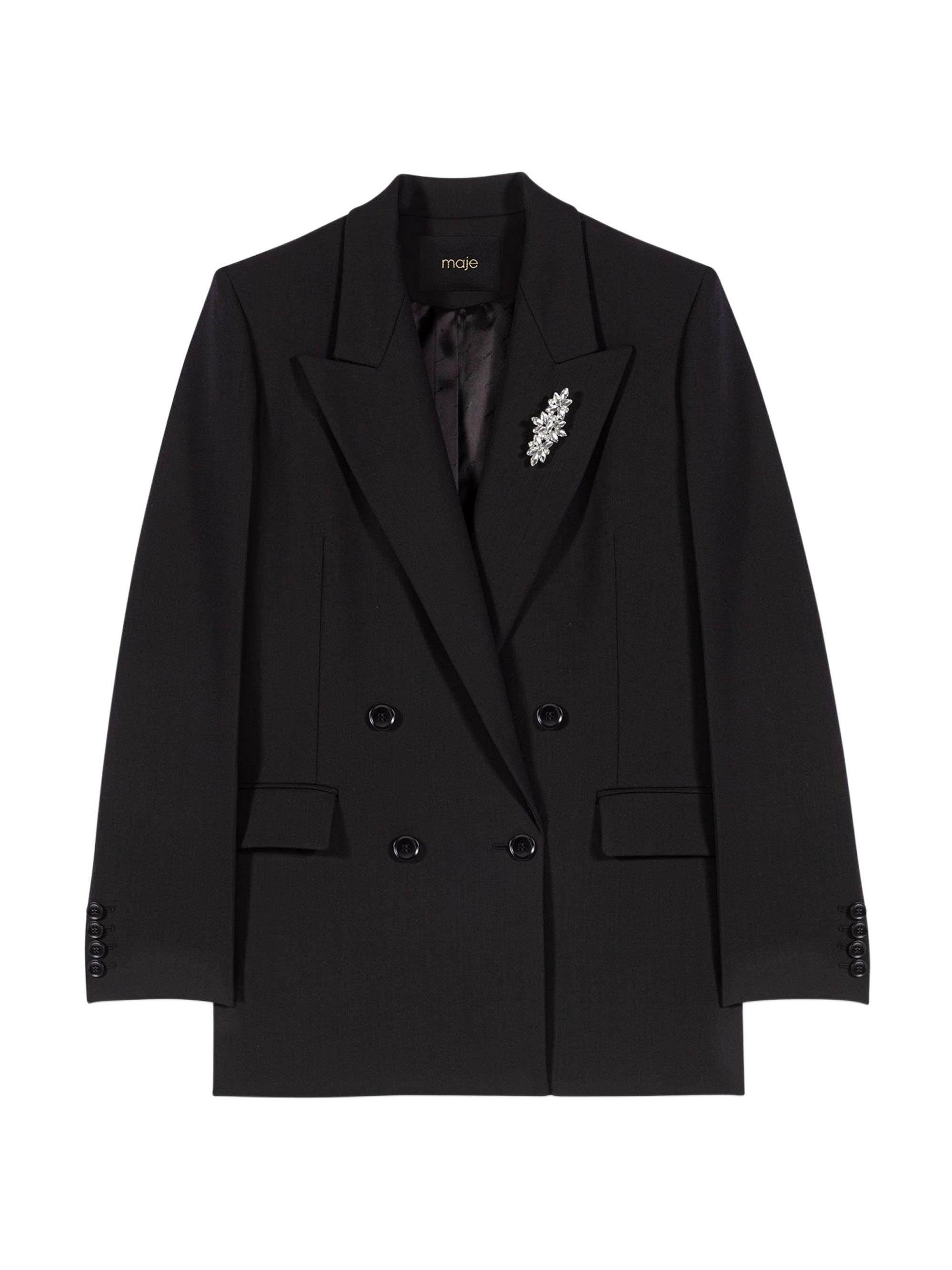Maje Women's Double-Breasted Jacket - Black