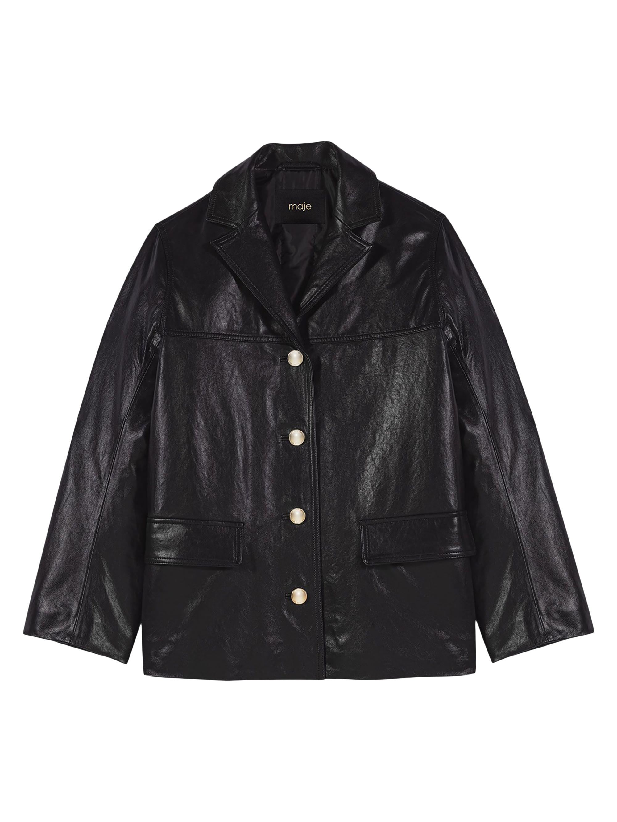 Maje Cracked Faux Leather Jacket | Saks Fifth Avenue