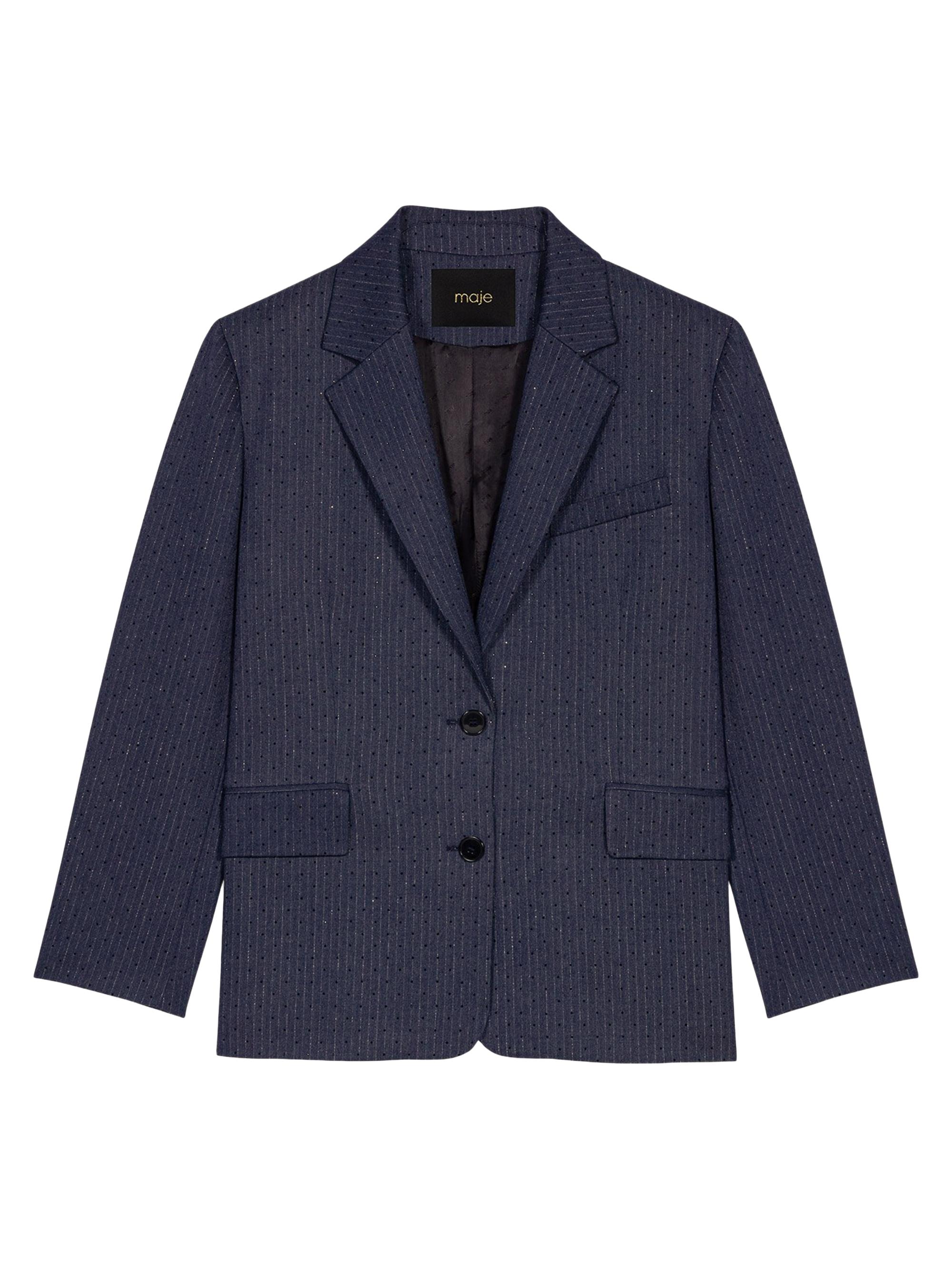 Maje Women's Rhinestone Suit Blazer - Blue