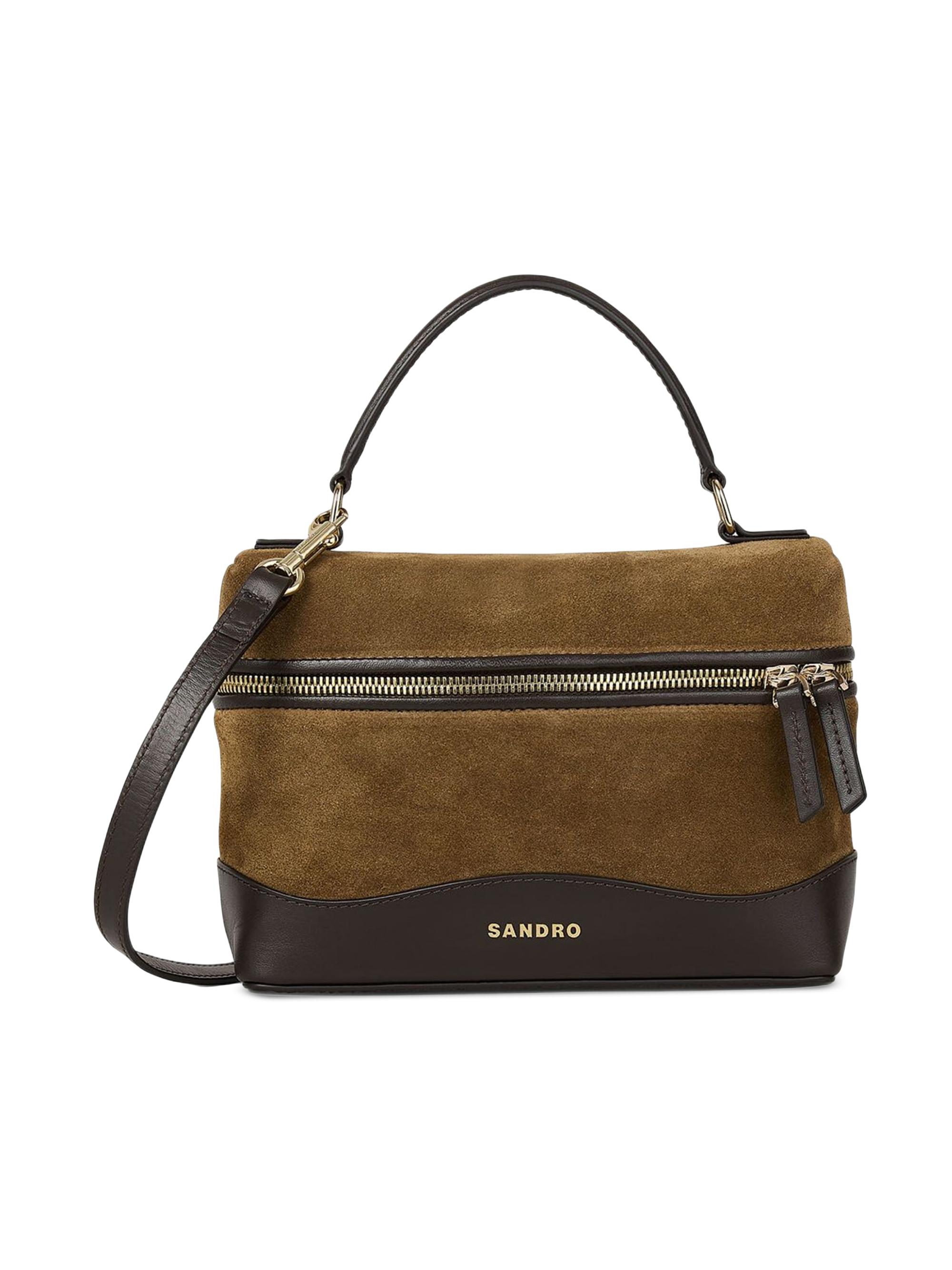 Sandro Women's Tangoso Leather and Suede Vanity Bag - Camel