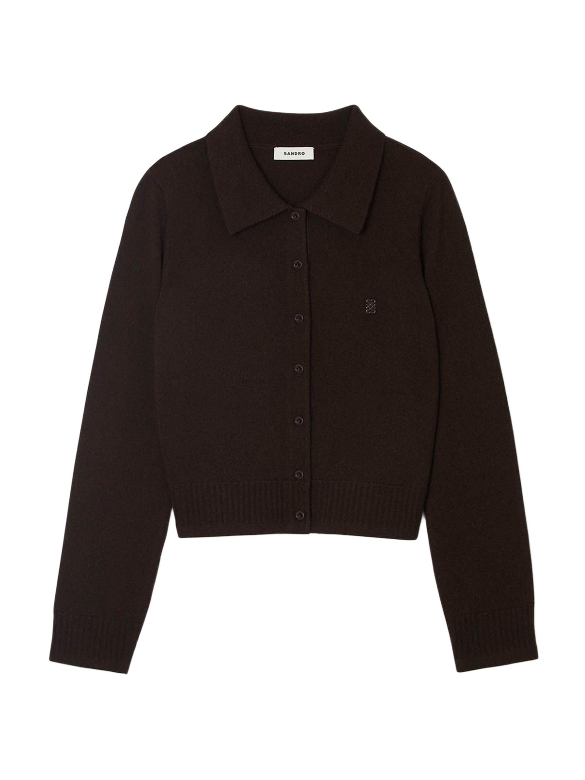 Sandro Women's Shirt Cardigan - Chocolate