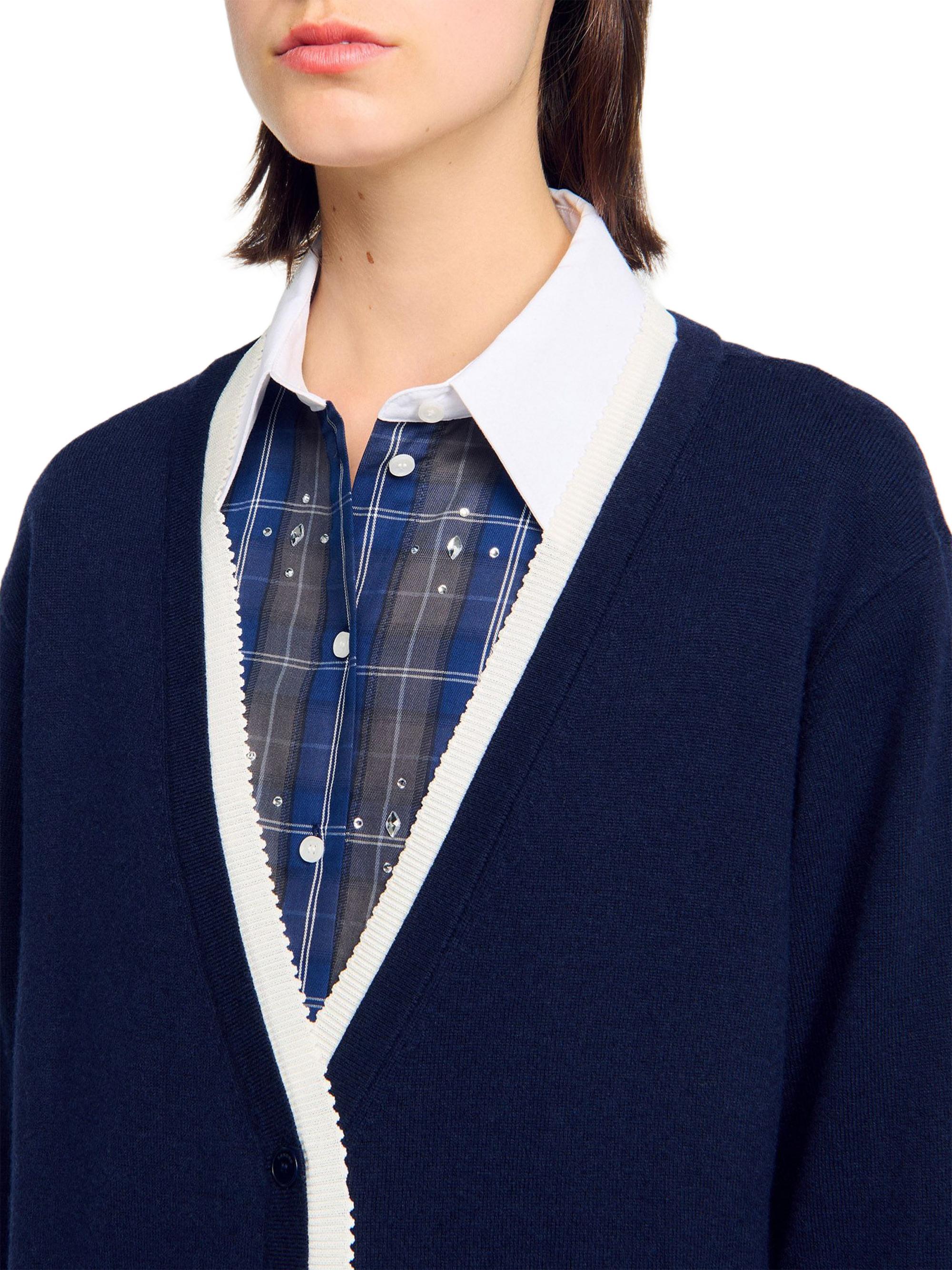 Sandro Long Wool and Cashmere Cardigan | Saks Fifth Avenue