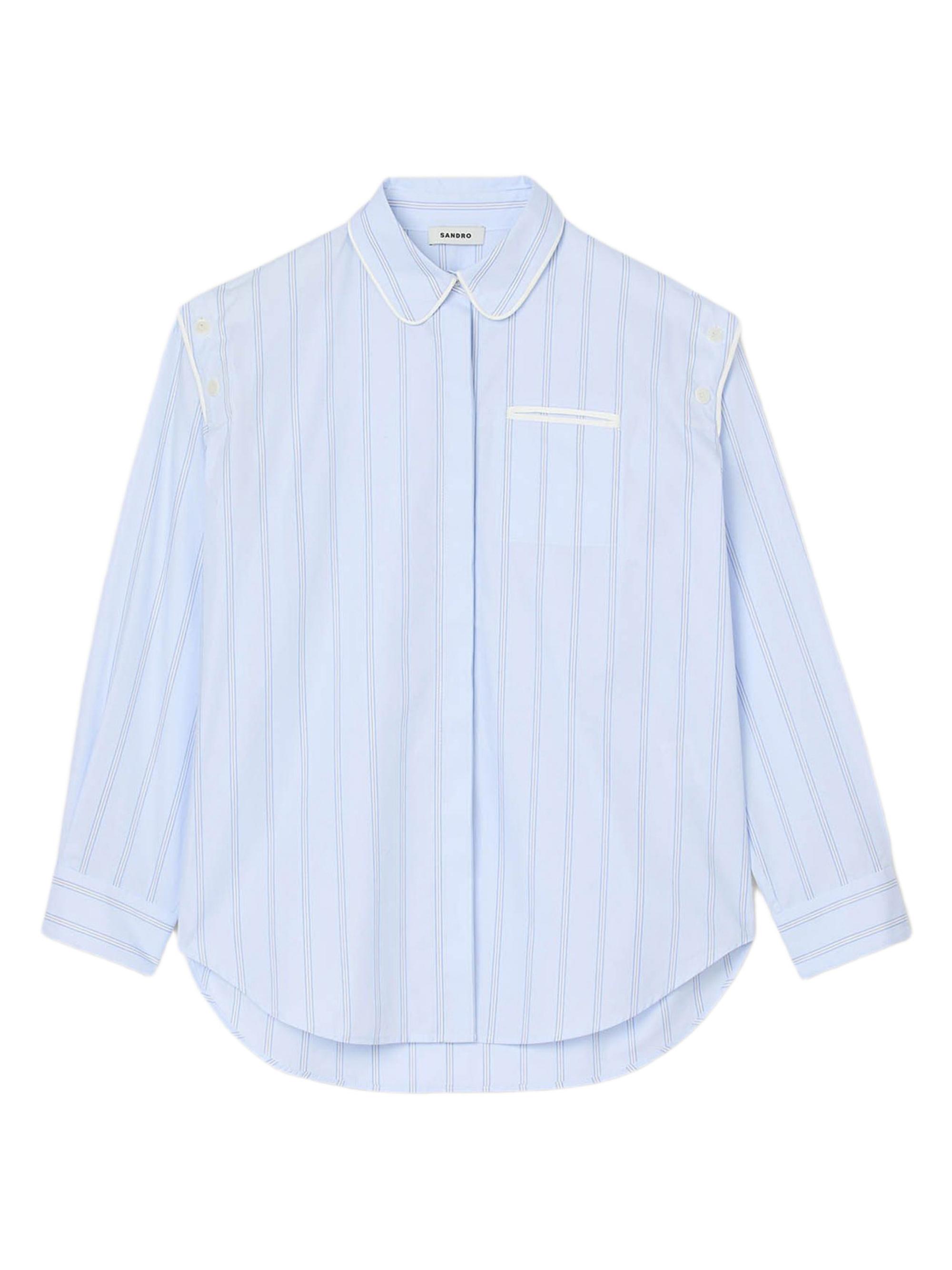 Sandro Women's Striped Shirt - Sky Blue