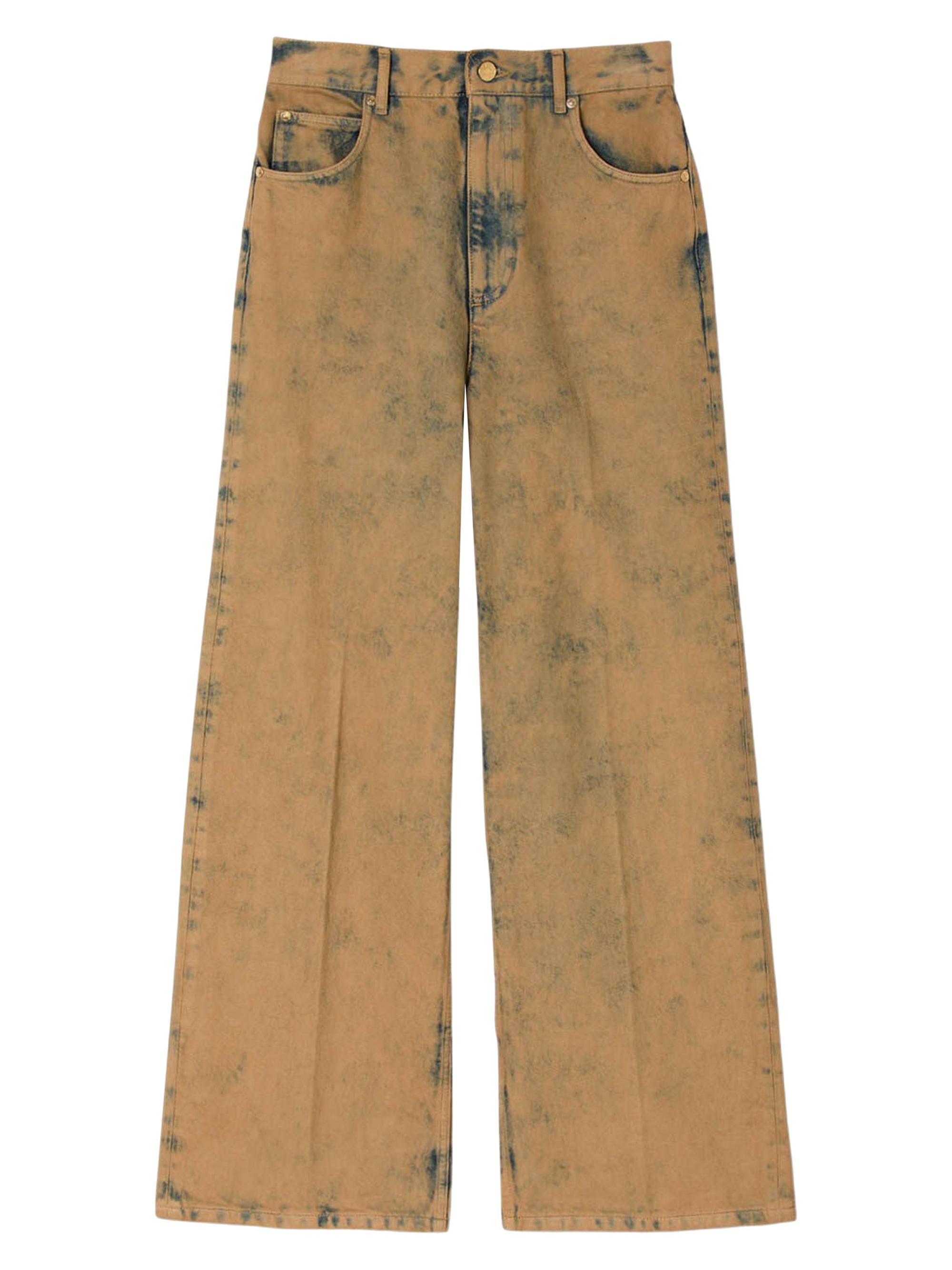 Sandro Women's Faded Wide-Leg Jeans - Beige