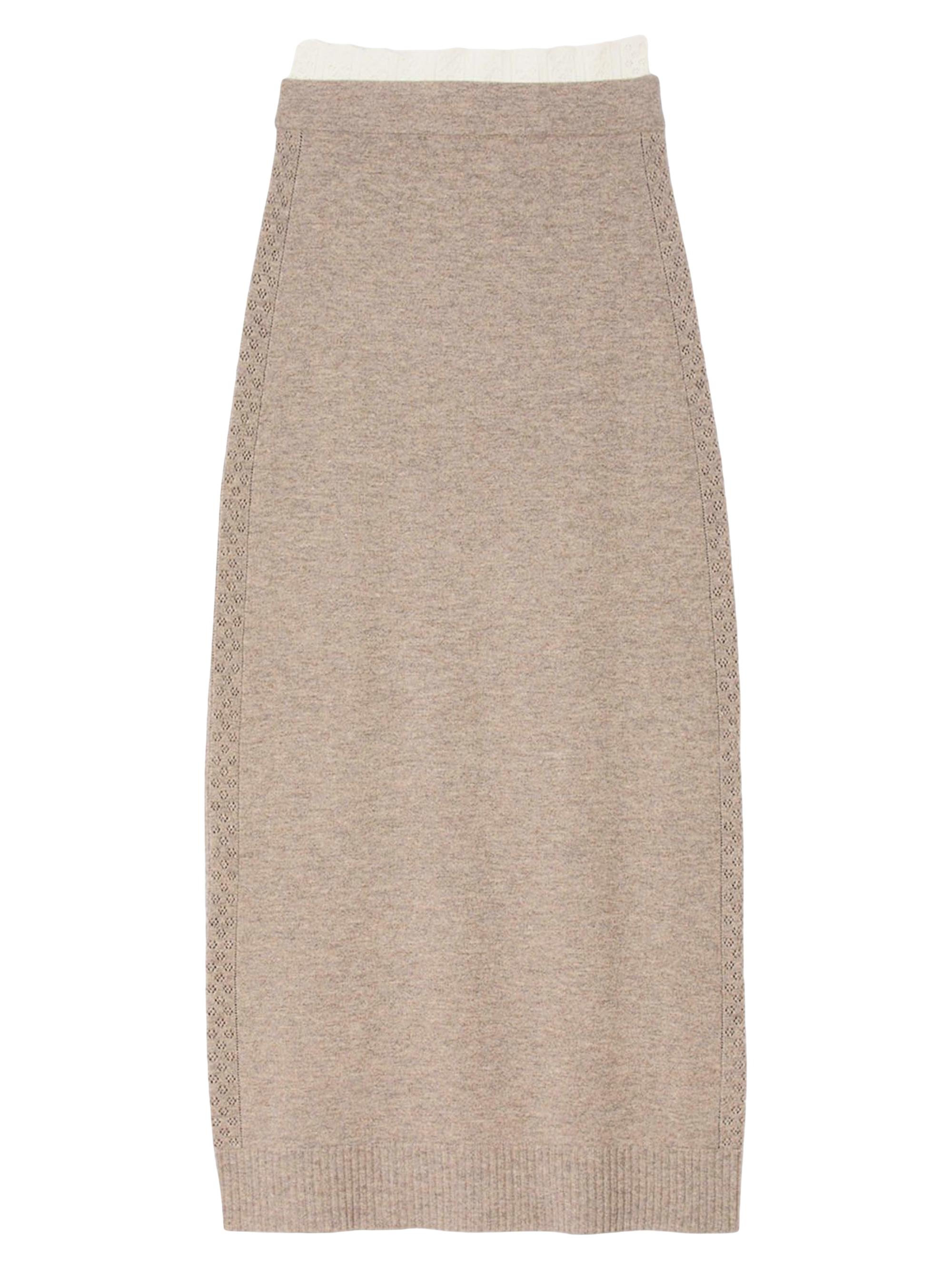 Sandro Women's Long Two-Tone Knit Skirt - Caramel