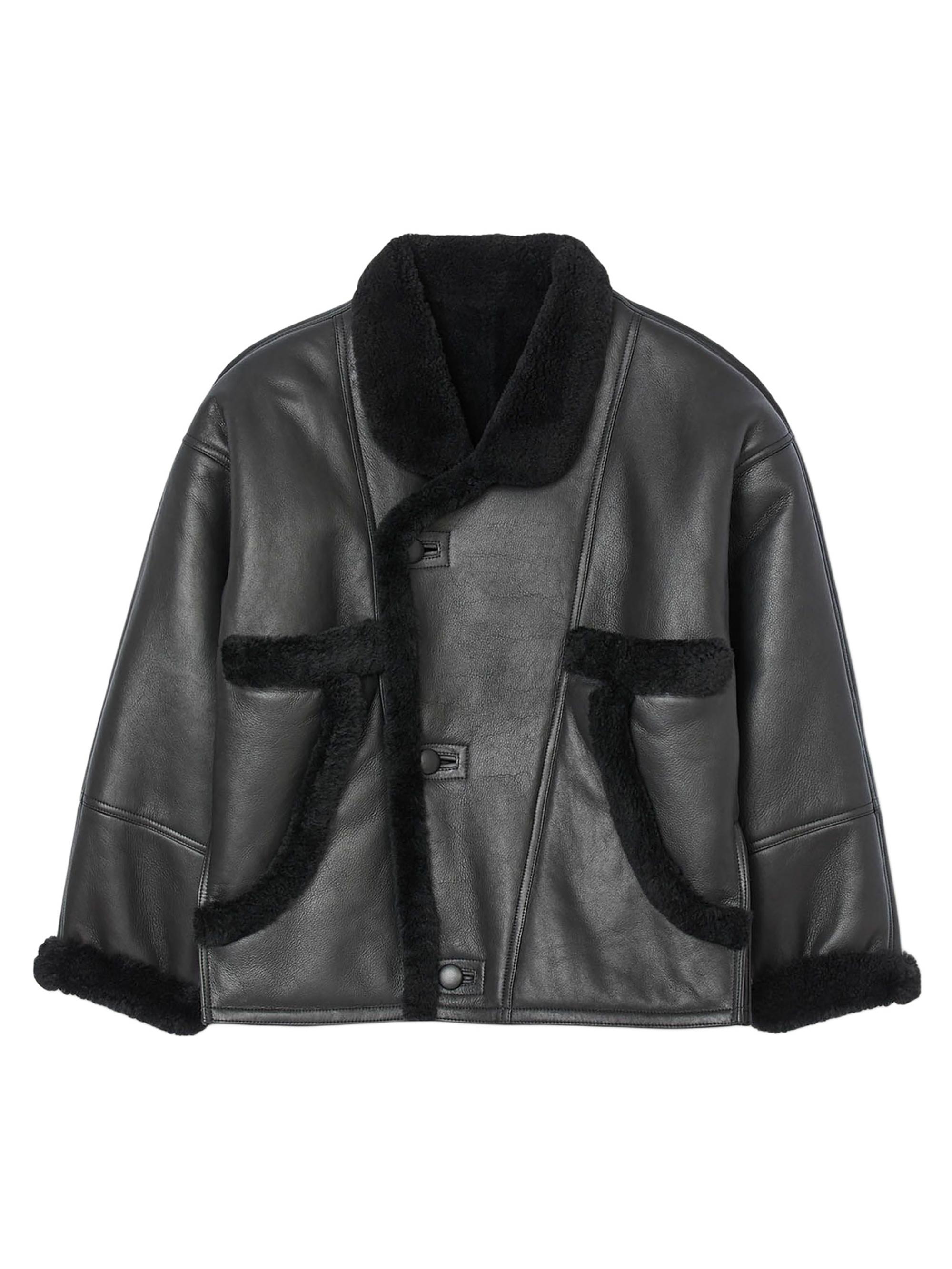 Sandro Women's Short Shearling Coat - Black