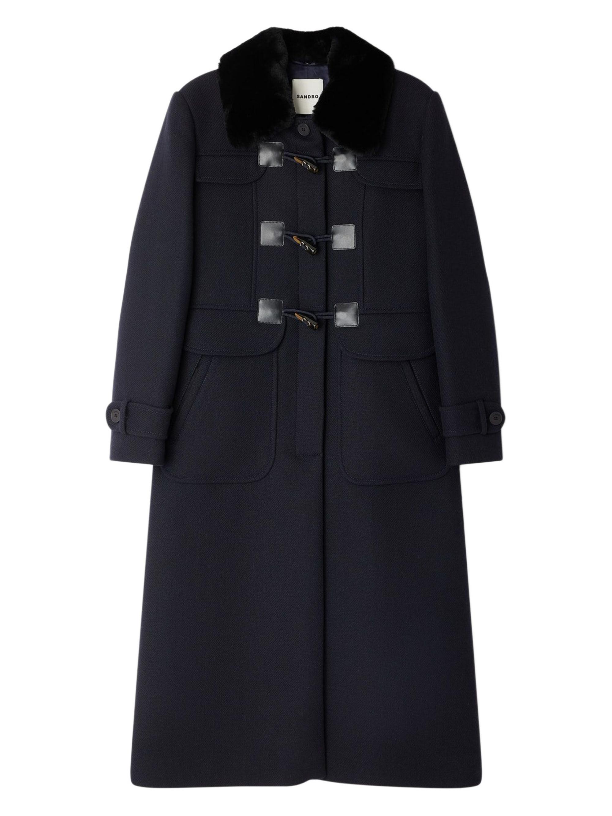 Maje Double-Faced Coat with Removable Collar | Saks Fifth Avenue