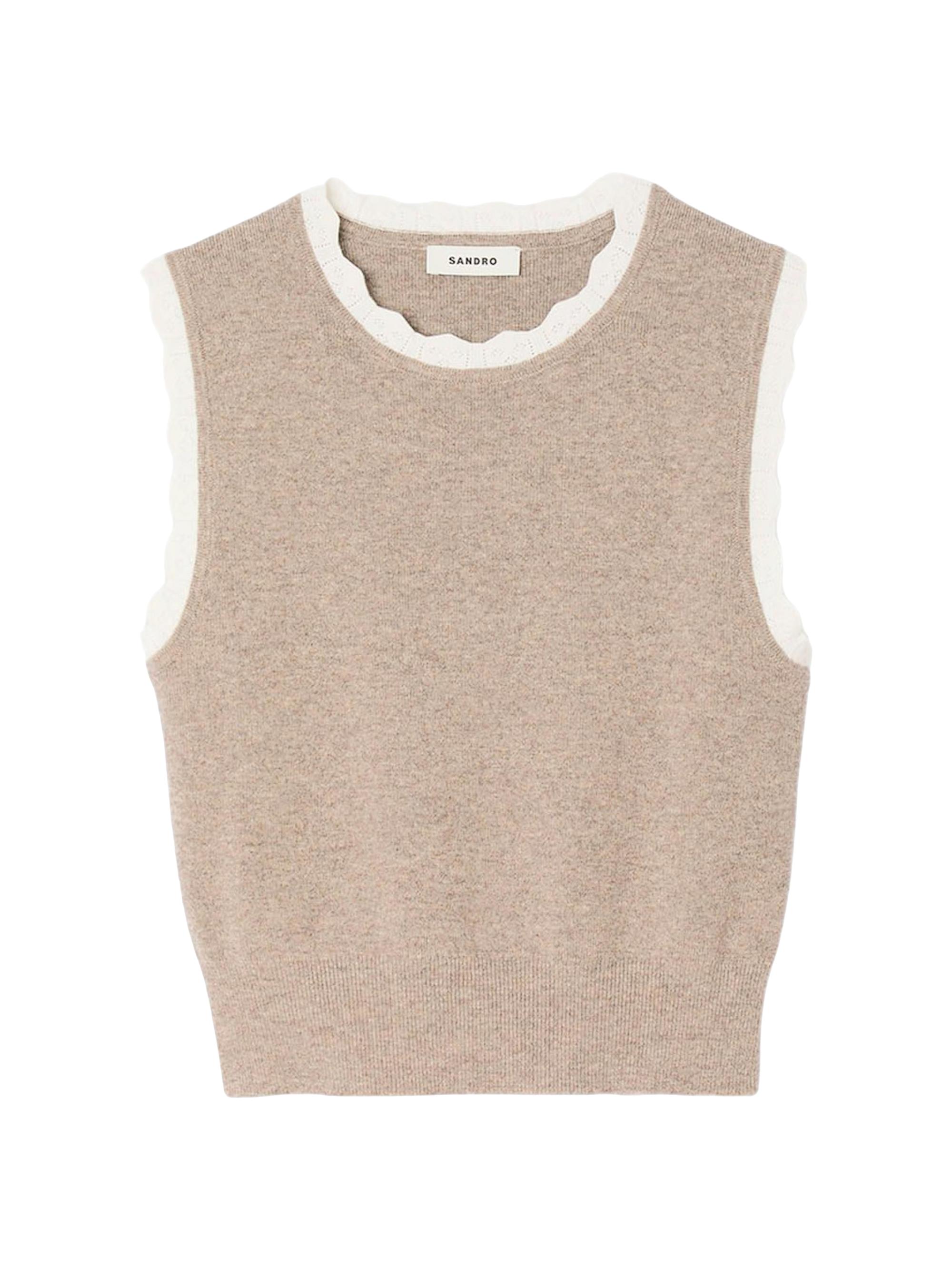 Sandro Women's High Neck Knit Jumper - Caramel