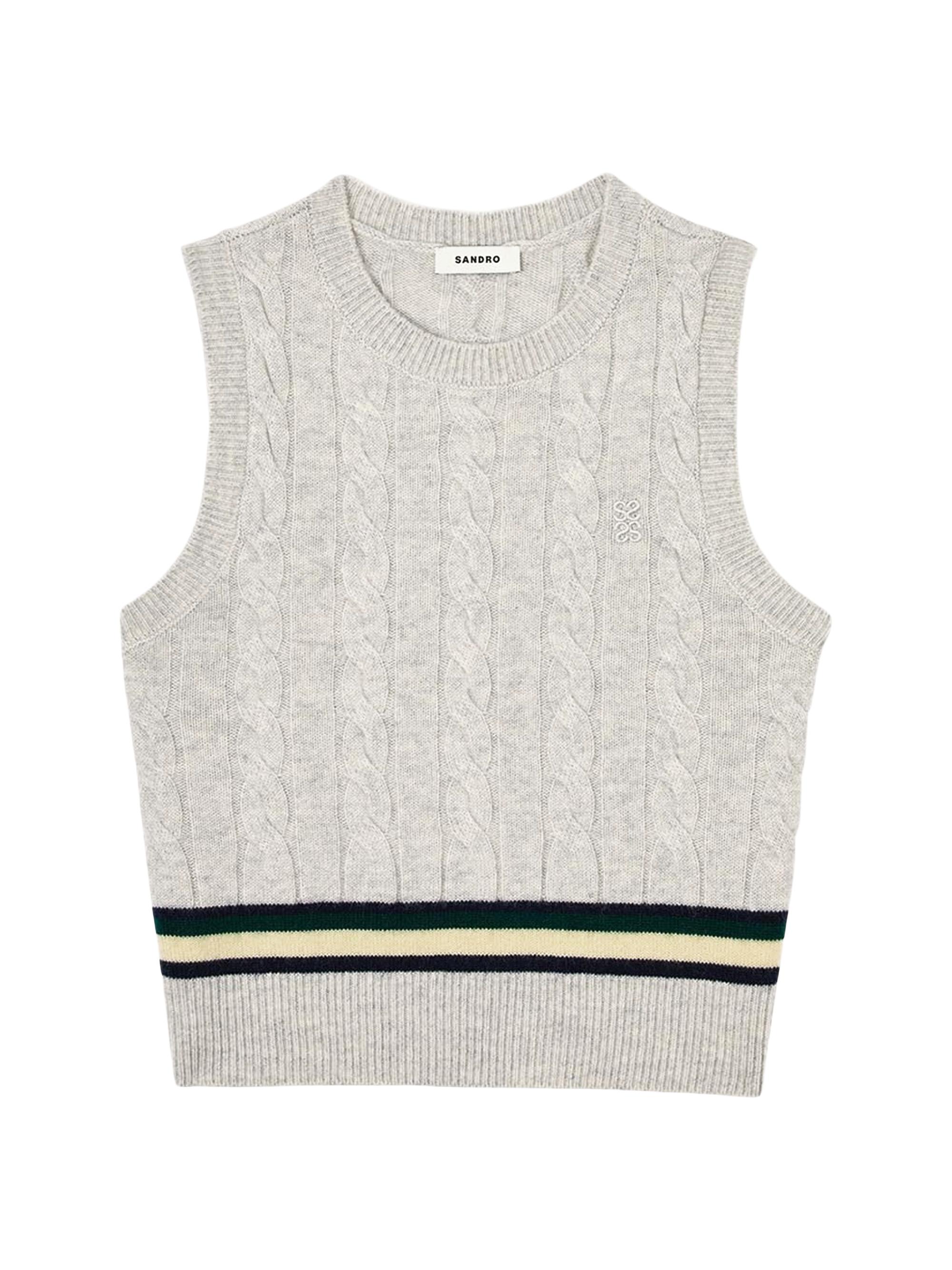 Sandro Women's Sleeveless Short Sweater - Grey