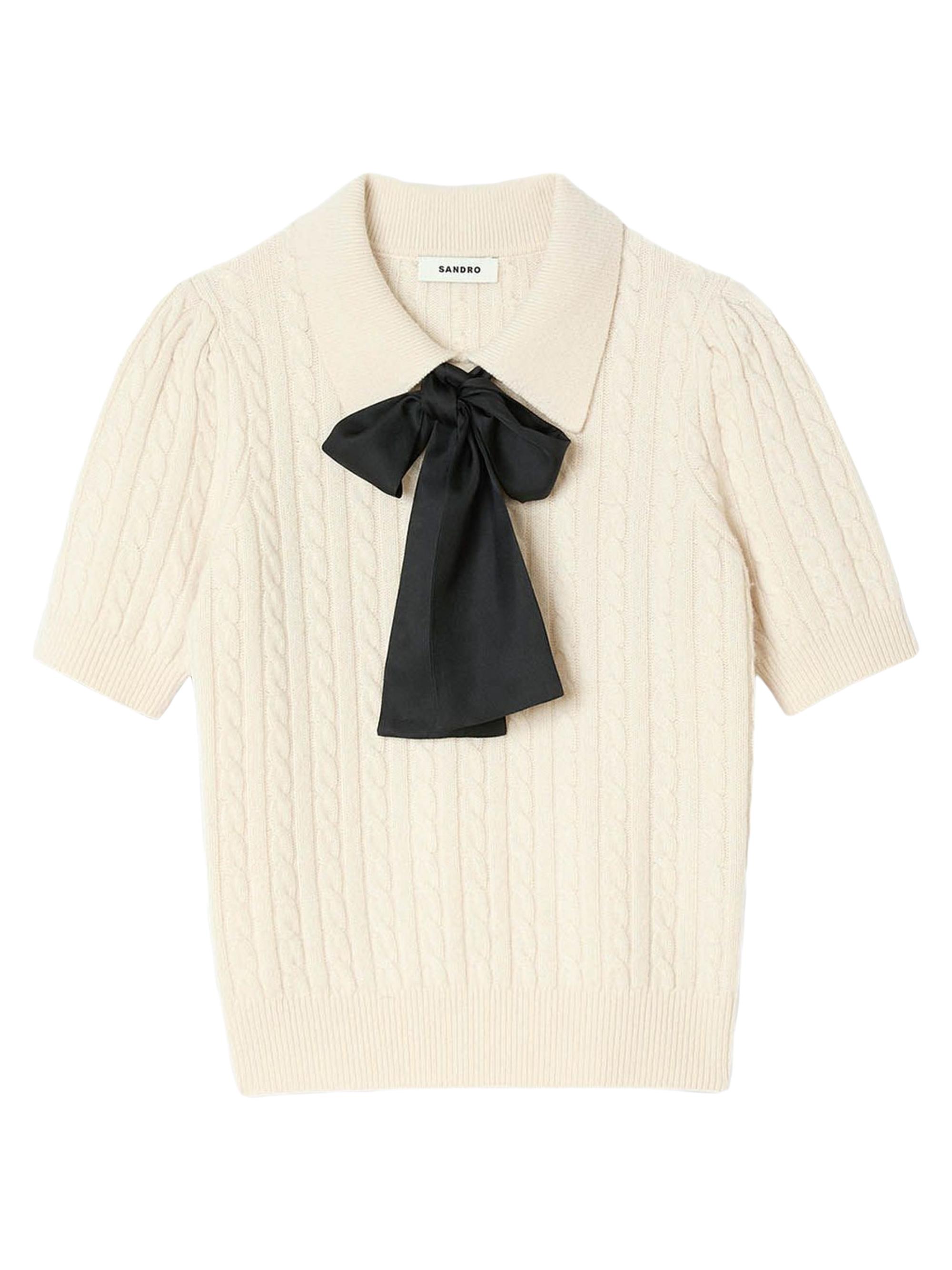 Sandro Women's Polo Neck Knit Jumper - Ecru