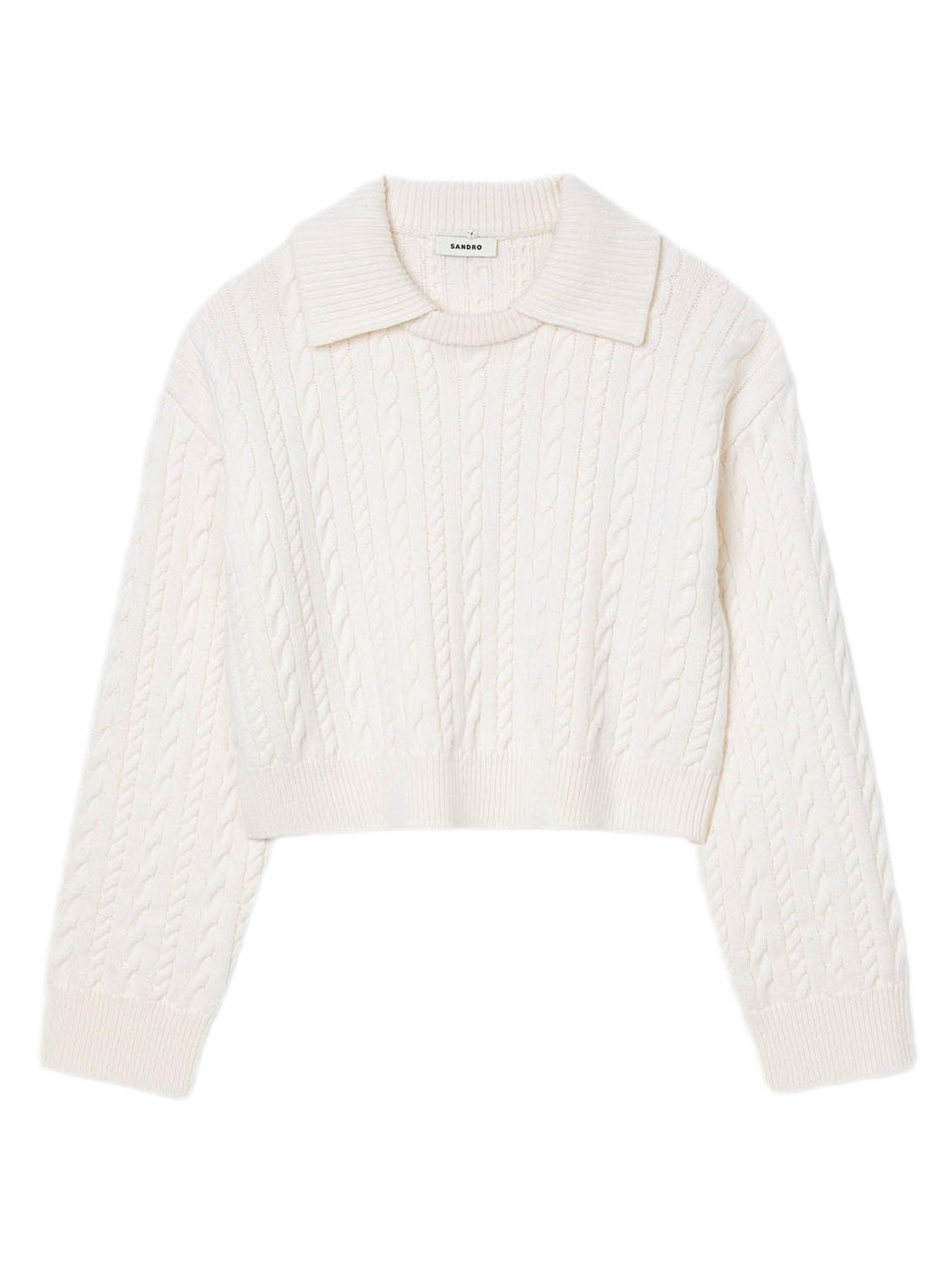 Sandro Women's Sailor Neck Jumper - Ecru