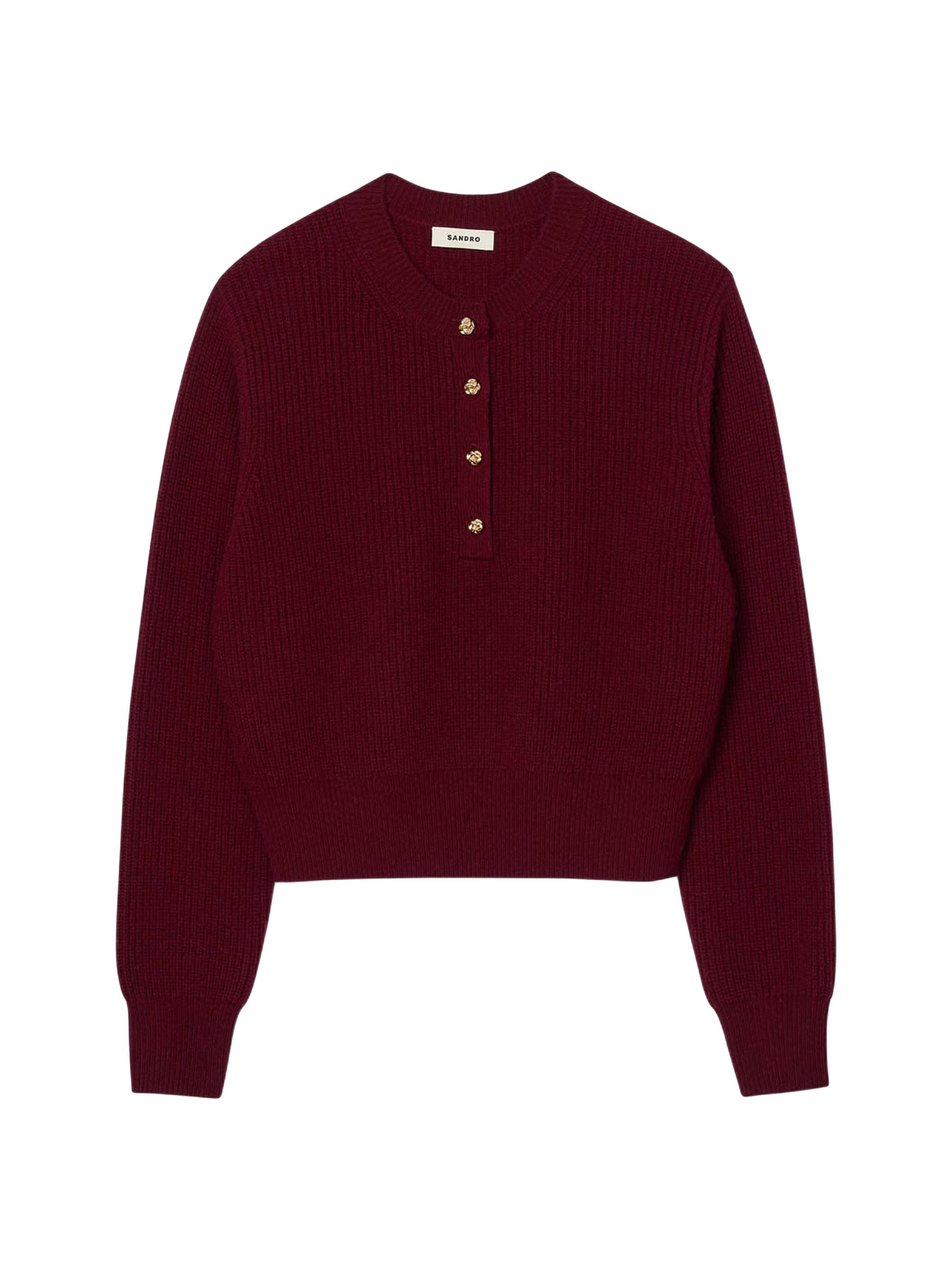 Sandro Women's Wool and Cashmere Sweater - Bordeaux