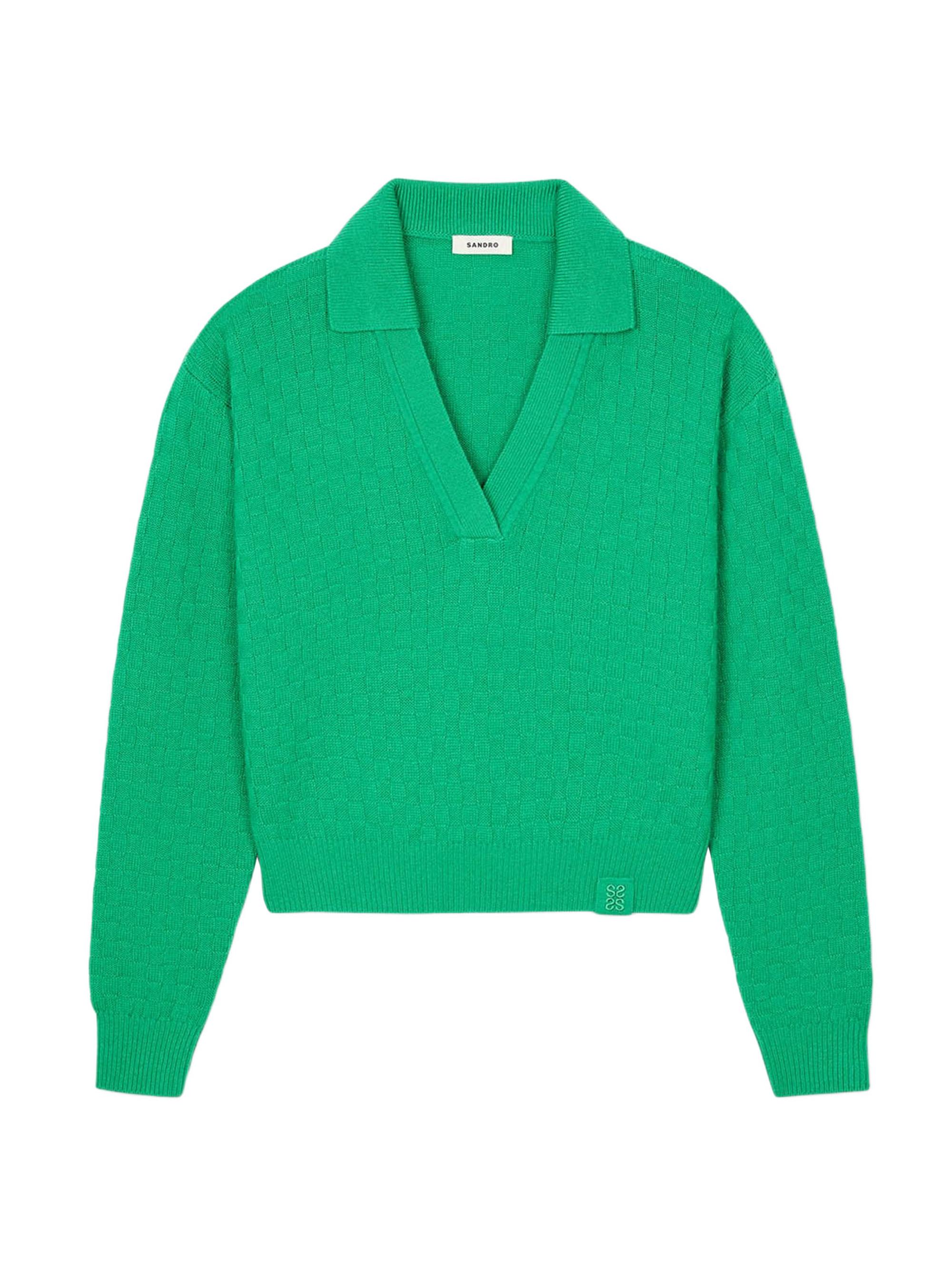 Sandro Women's Polo Neck Sweater - Green