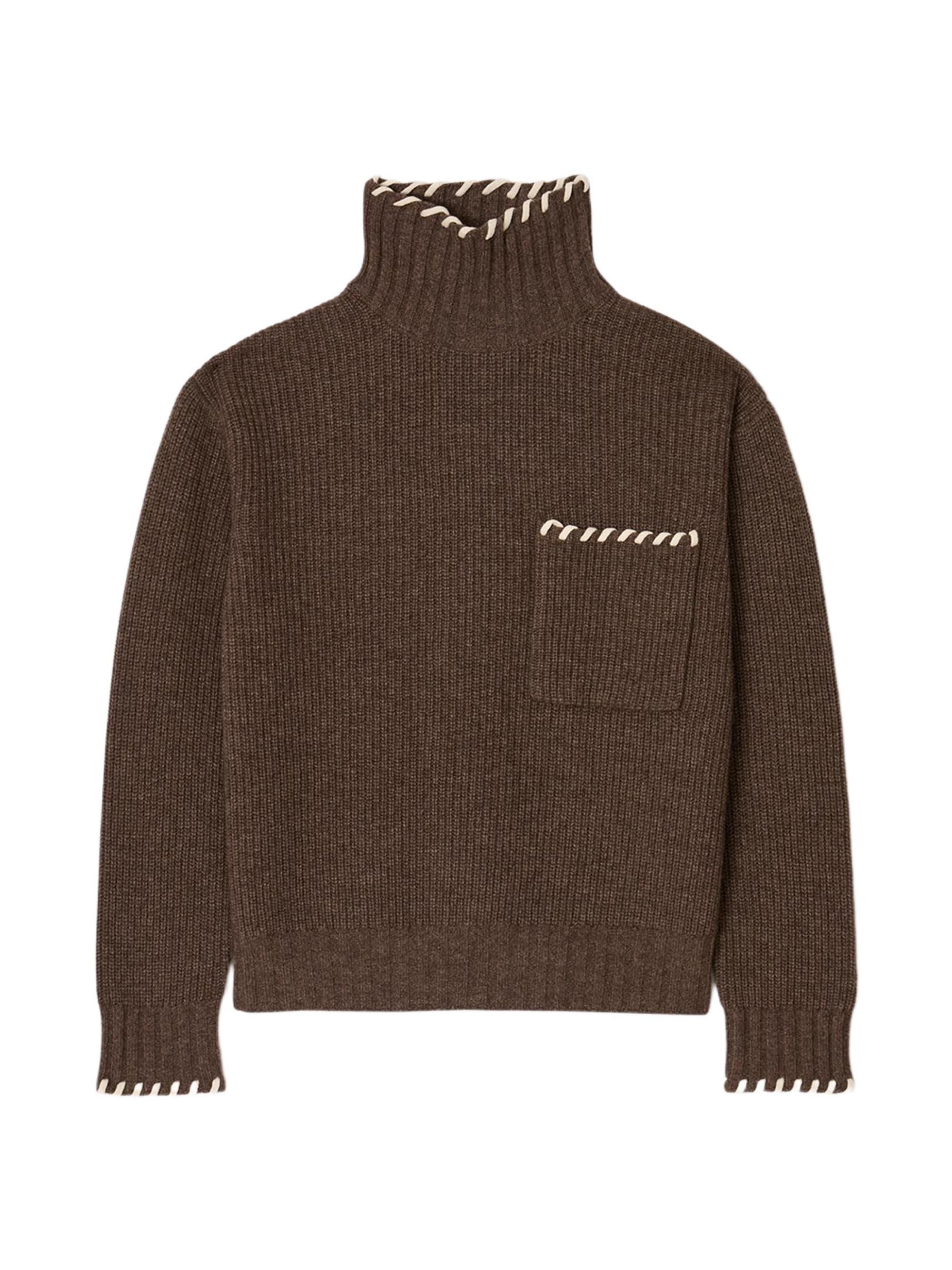 Sandro Women's Oversized Turtleneck Sweater - Brown