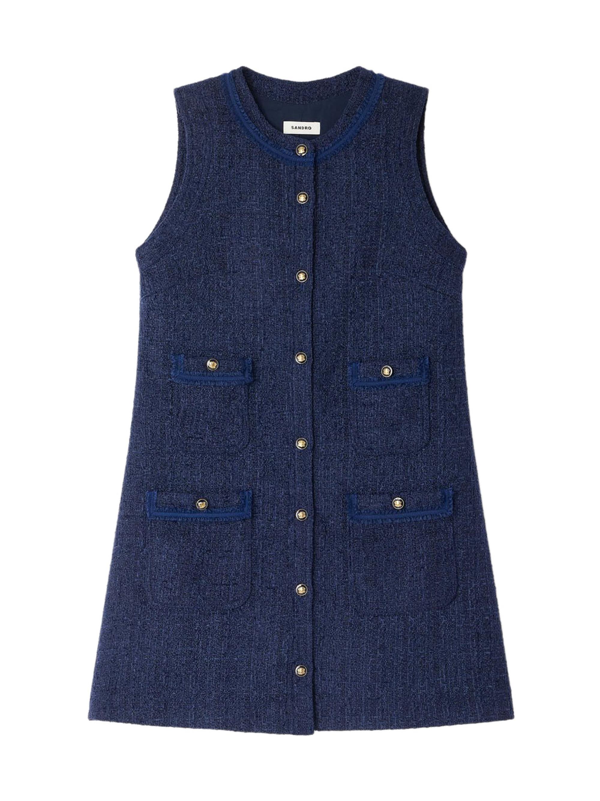Sandro Women's Mini Tweed Dress - Navy Blue