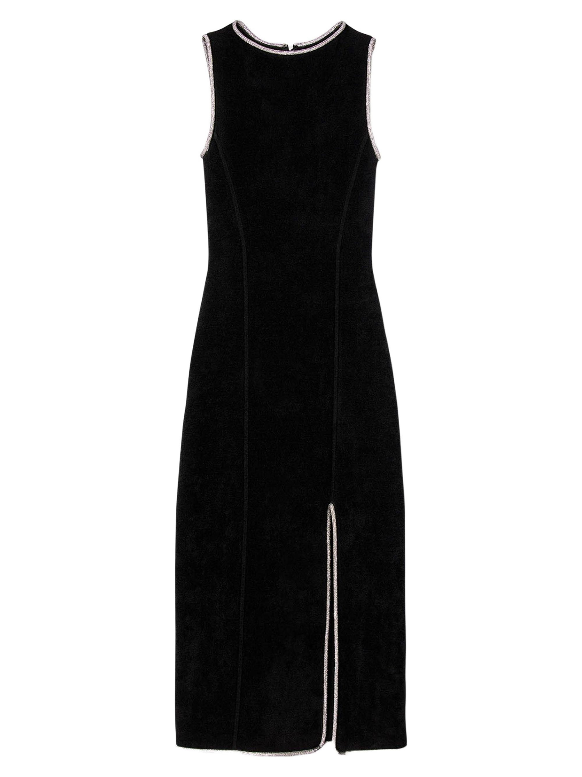 Sandro Women's Rhinestone Slit Maxi Dress - Black