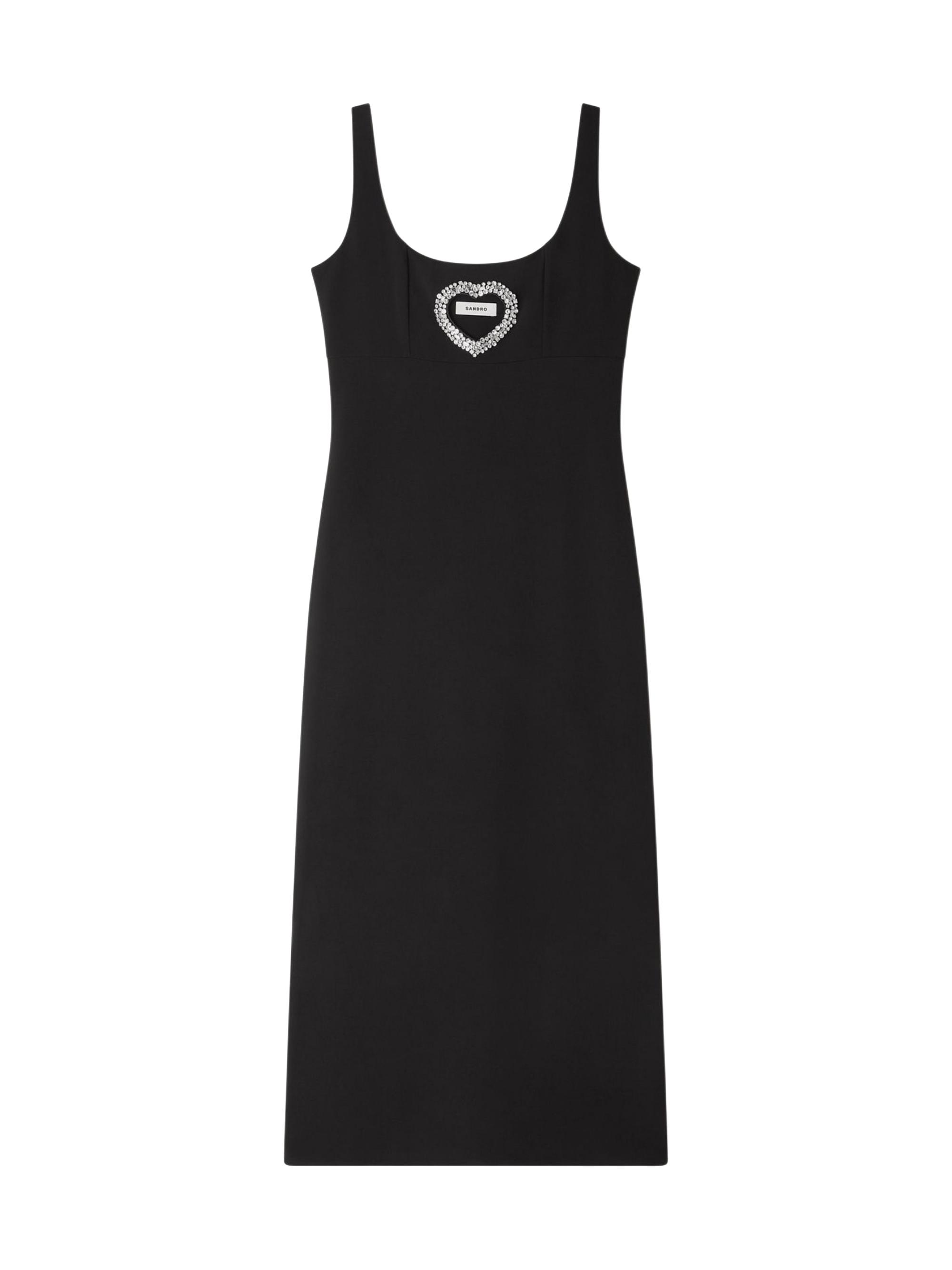 Sandro Women's Rhinestone Heart Maxi Dress - Black