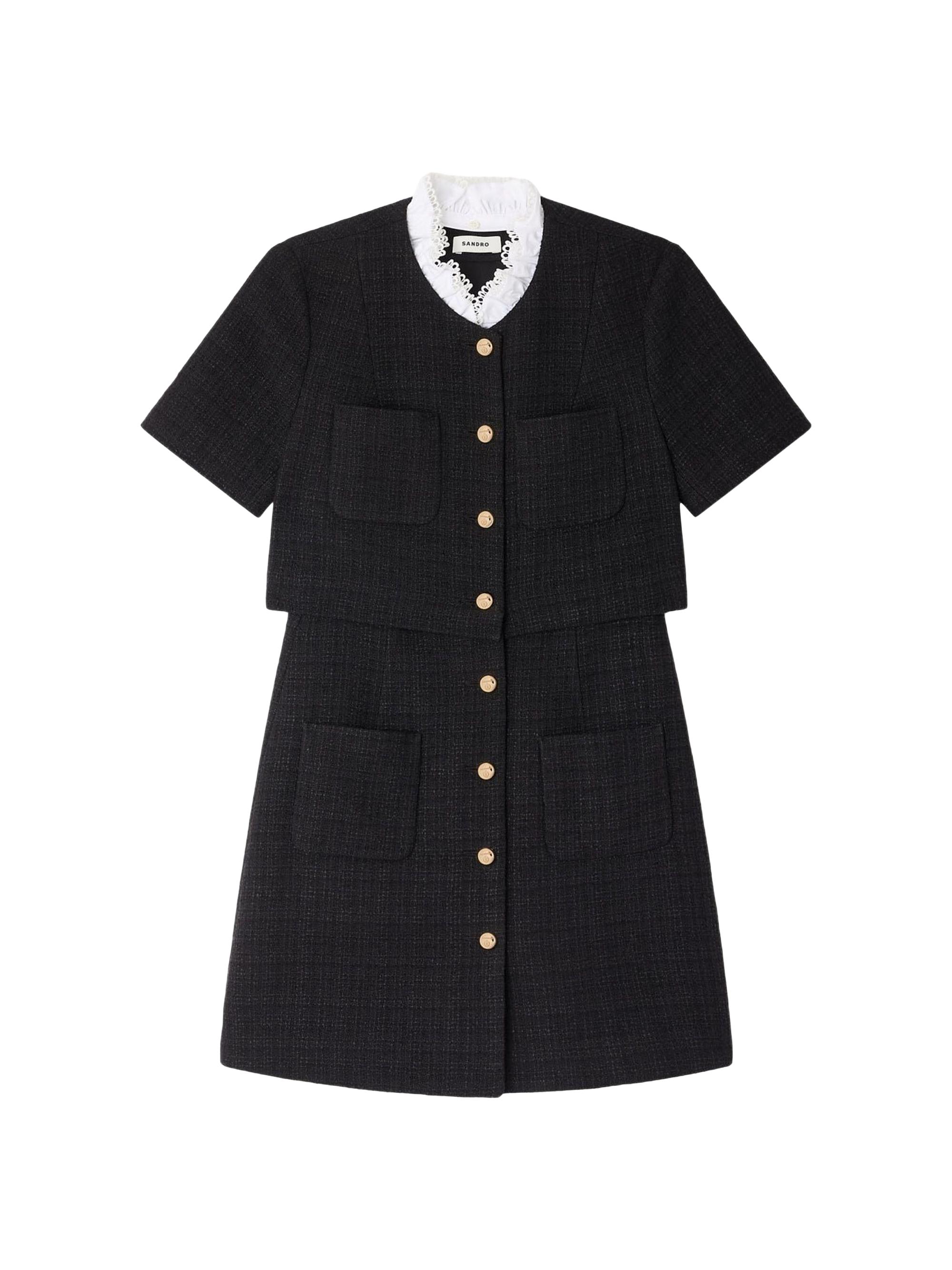 Sandro Women's Mini Dress with Detachable Collar - Black